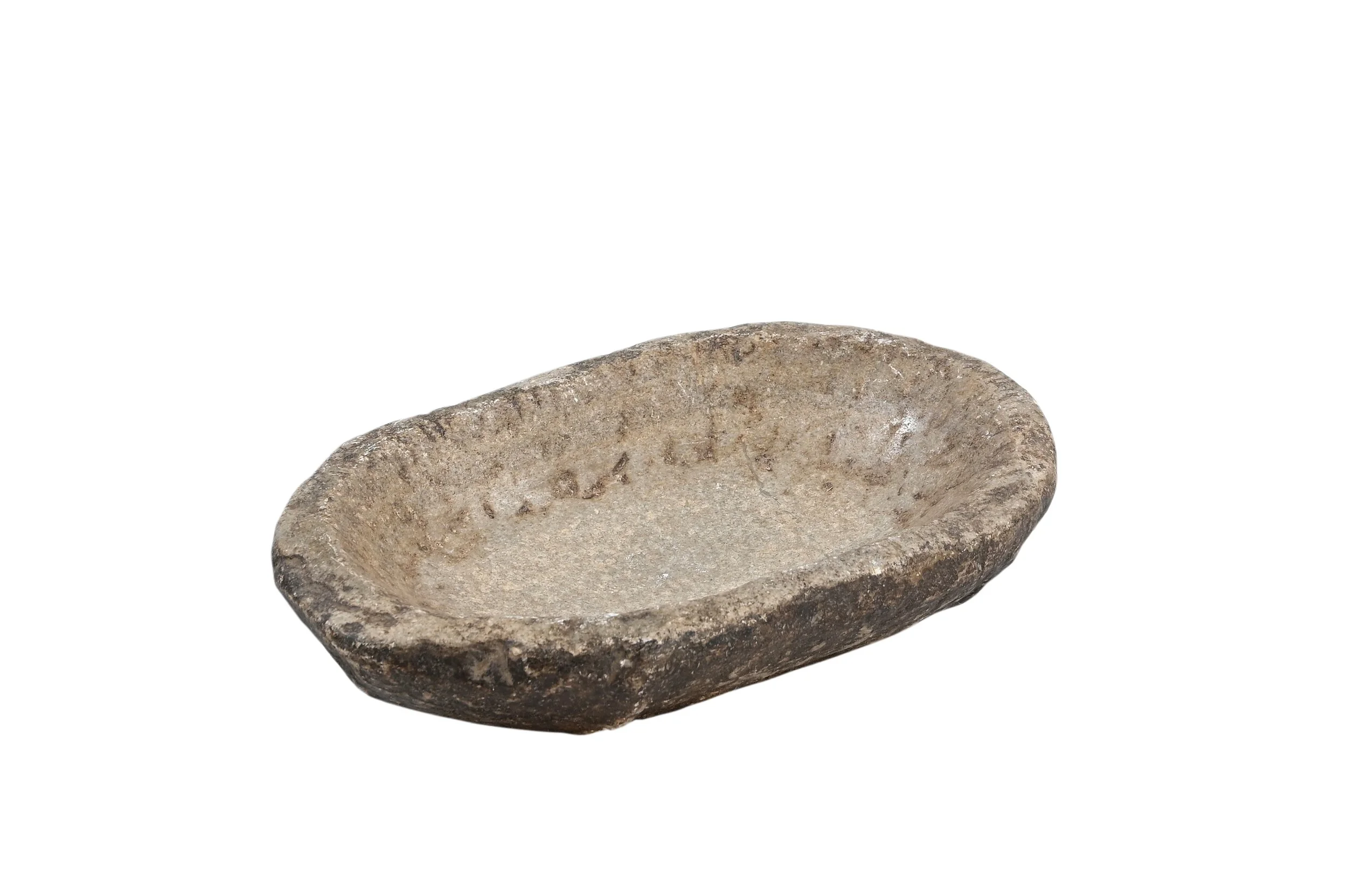 RUSTIC WHITE MARBLE KHARAL BOWL / 033