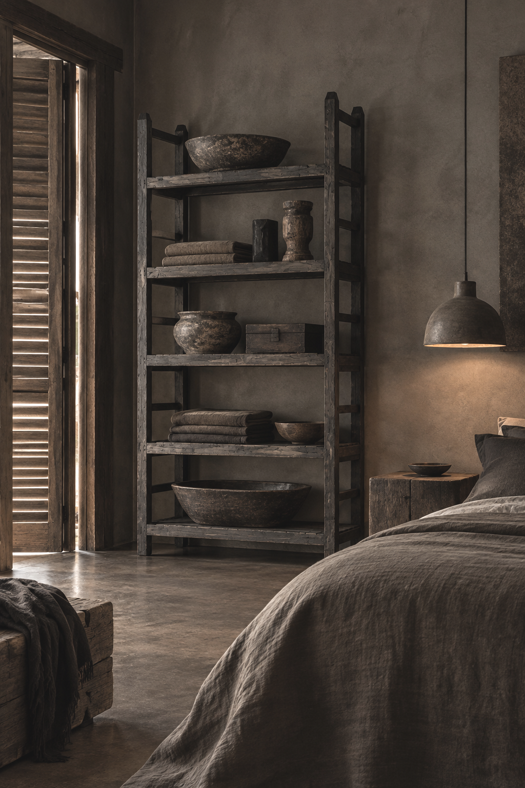 SHELVING UNIT INDIAN RUSTIC TEAK / 017
