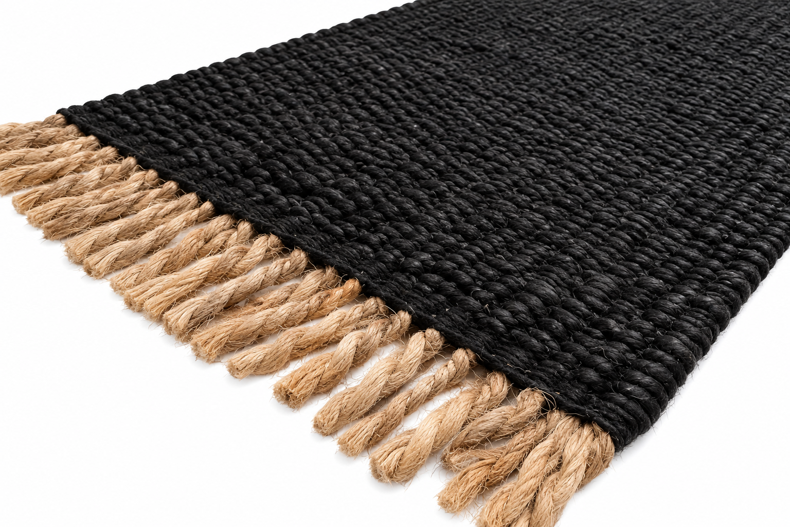 Chunky Black Rug with Natural Fringe.png