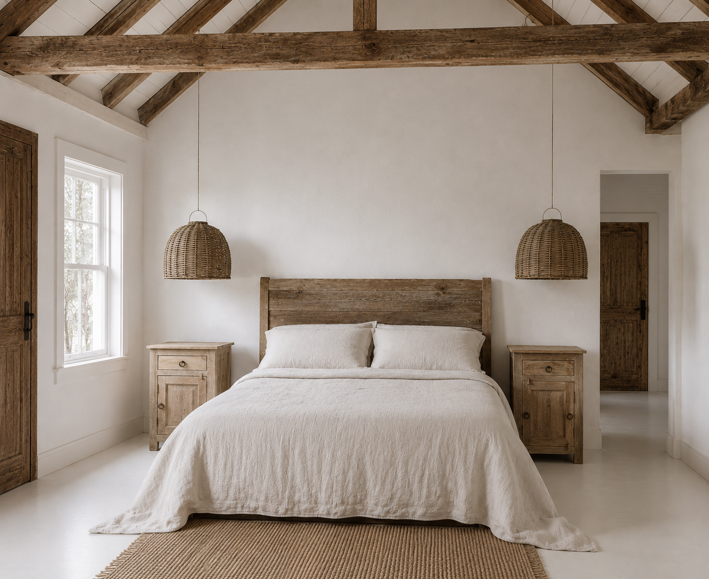 RECLAIMED TEAK BED SIDE SET OF TWO
