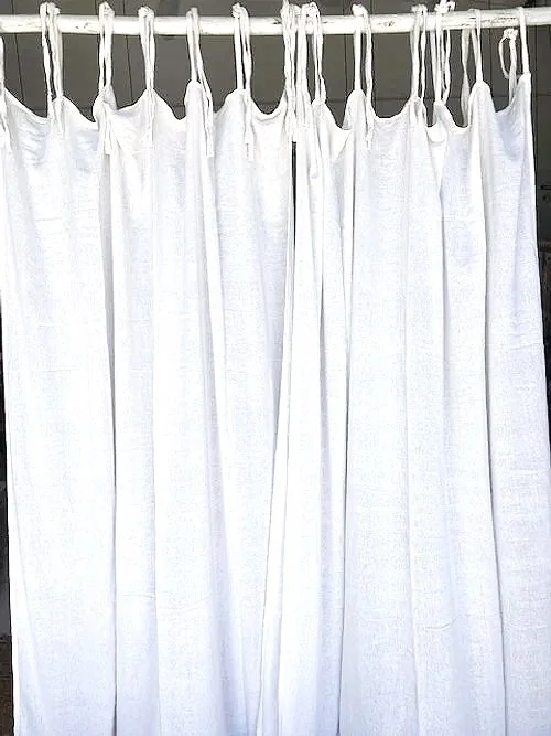 COTTON CURTAINS WHITE UNBLEACHED