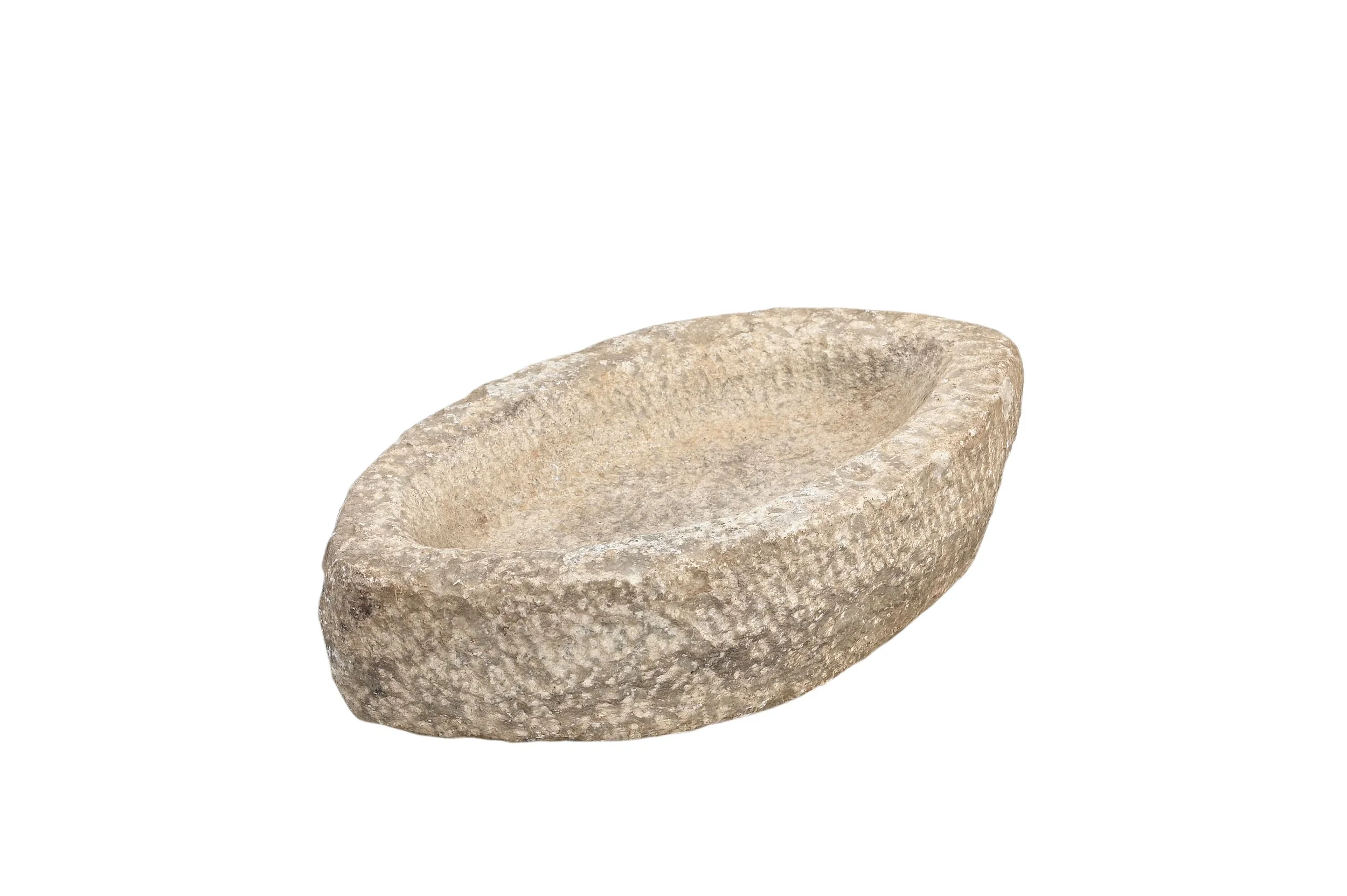 RUSTIC WHITE MARBLE KHARAL BOWL / 335