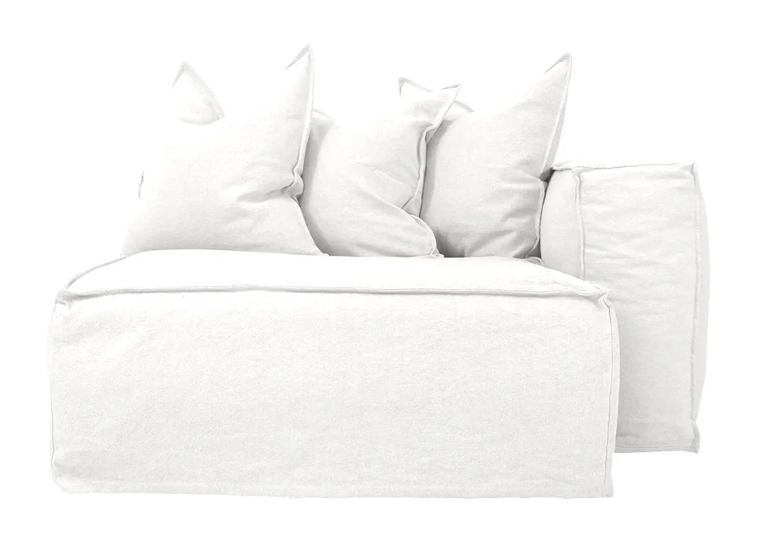 HENDRIX SOFA CHAIR RIGHT ARM IN WHITE LINEN