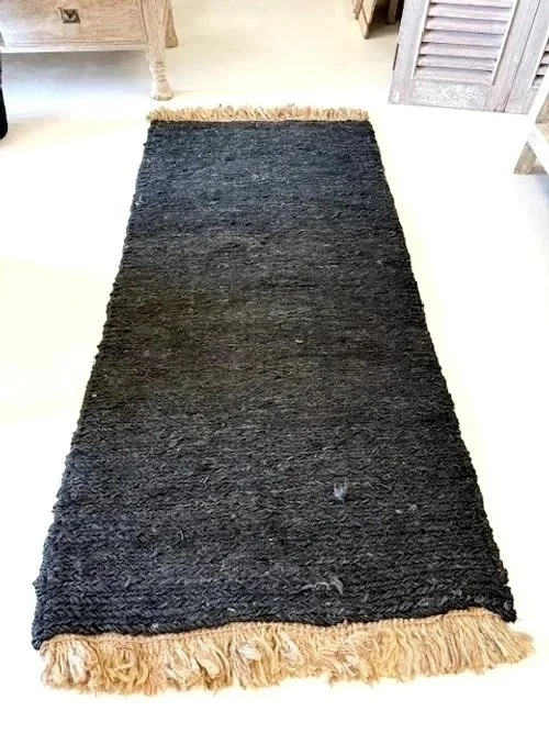 JUTE FLOOR RUNNER 2 METERS BLACK SALE