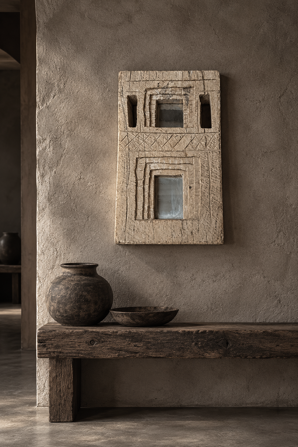 temple mirror , wall mirror , indan temple