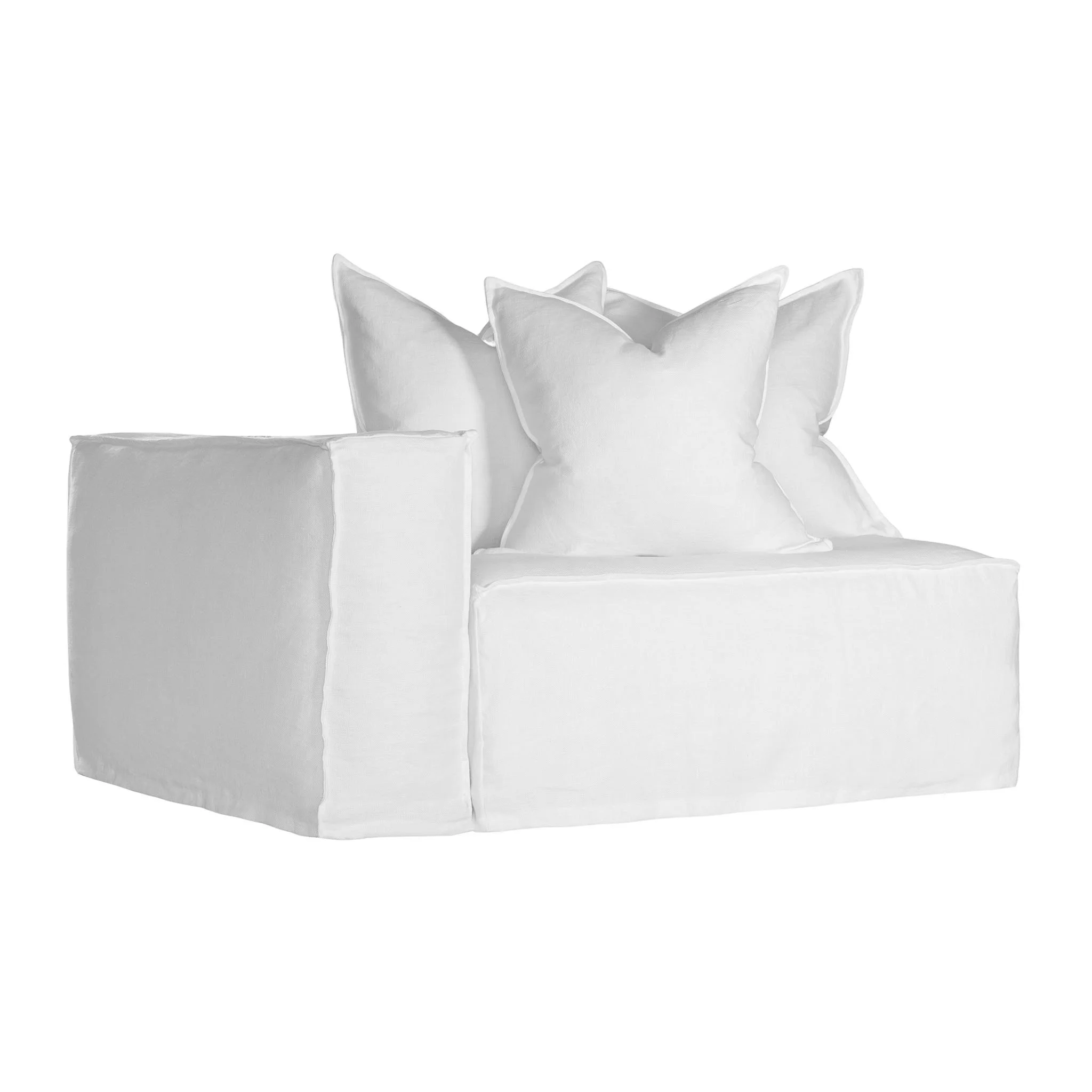 Hendrix Sofa One Seater Standard LHA White Perspective LR.jpg