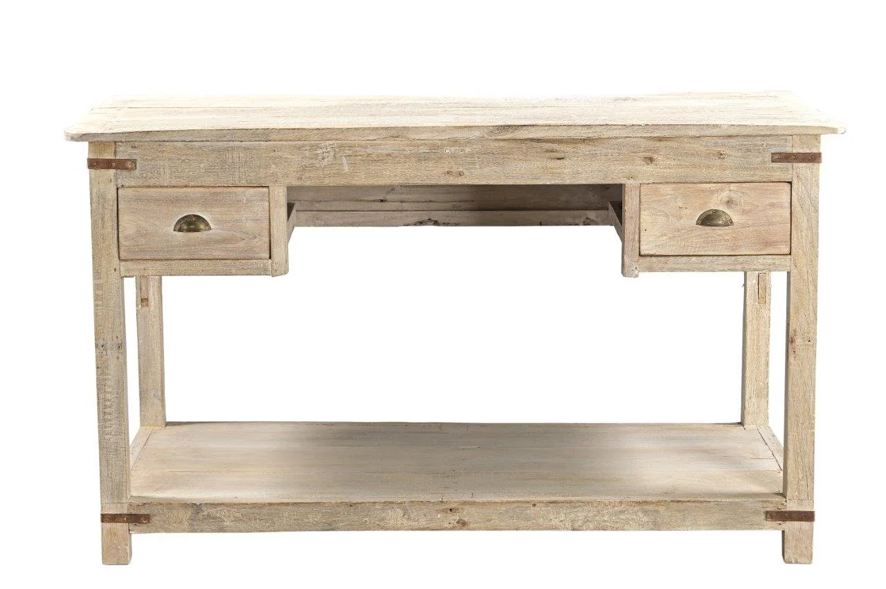 kitchen island table , 2 drawer table, raw sunbleached timber