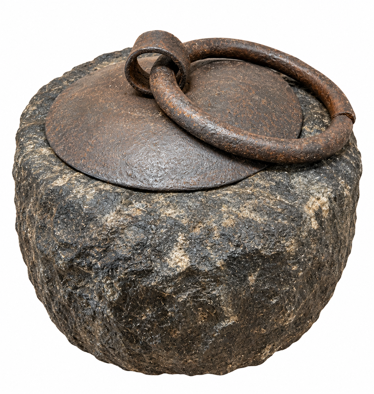 Rusty Iron Ring on Weathered Stone Weight.png