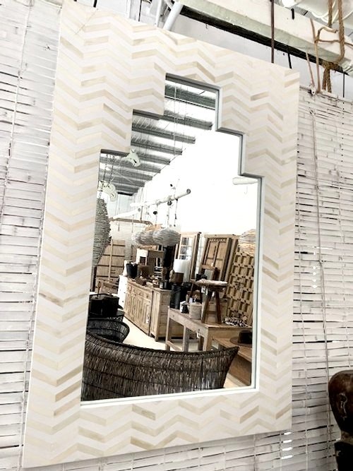 Morroco mother of pearl inlay mirror white