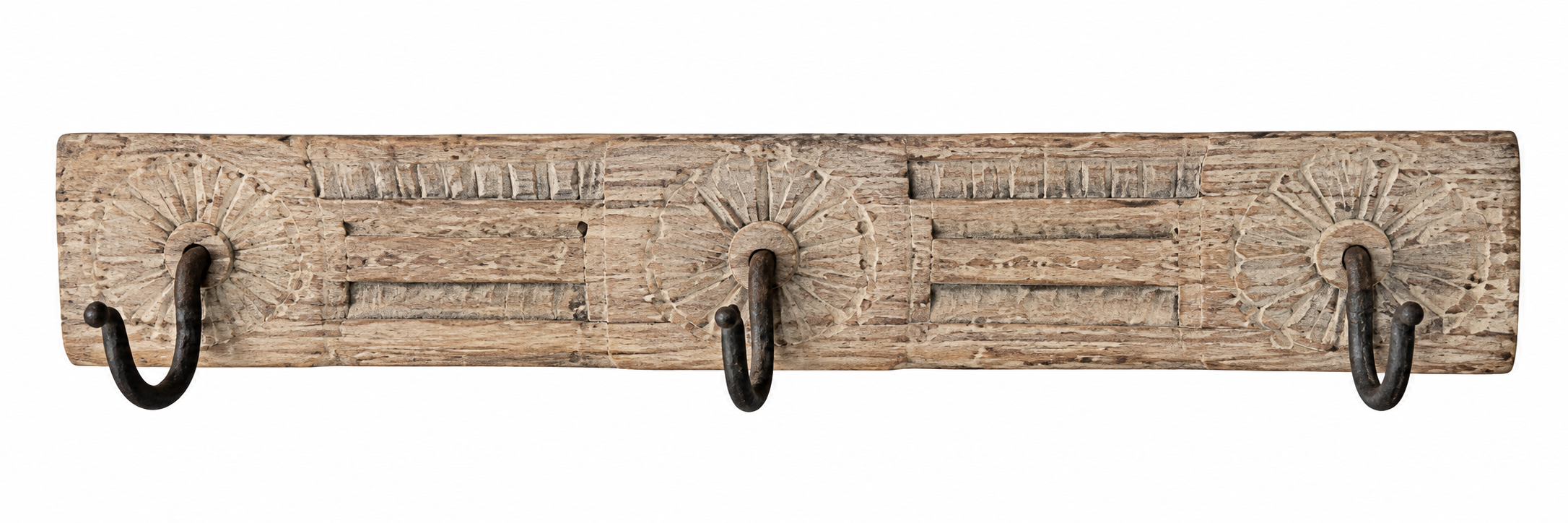3 HOOK AGED TEAK PANEL  / T0072