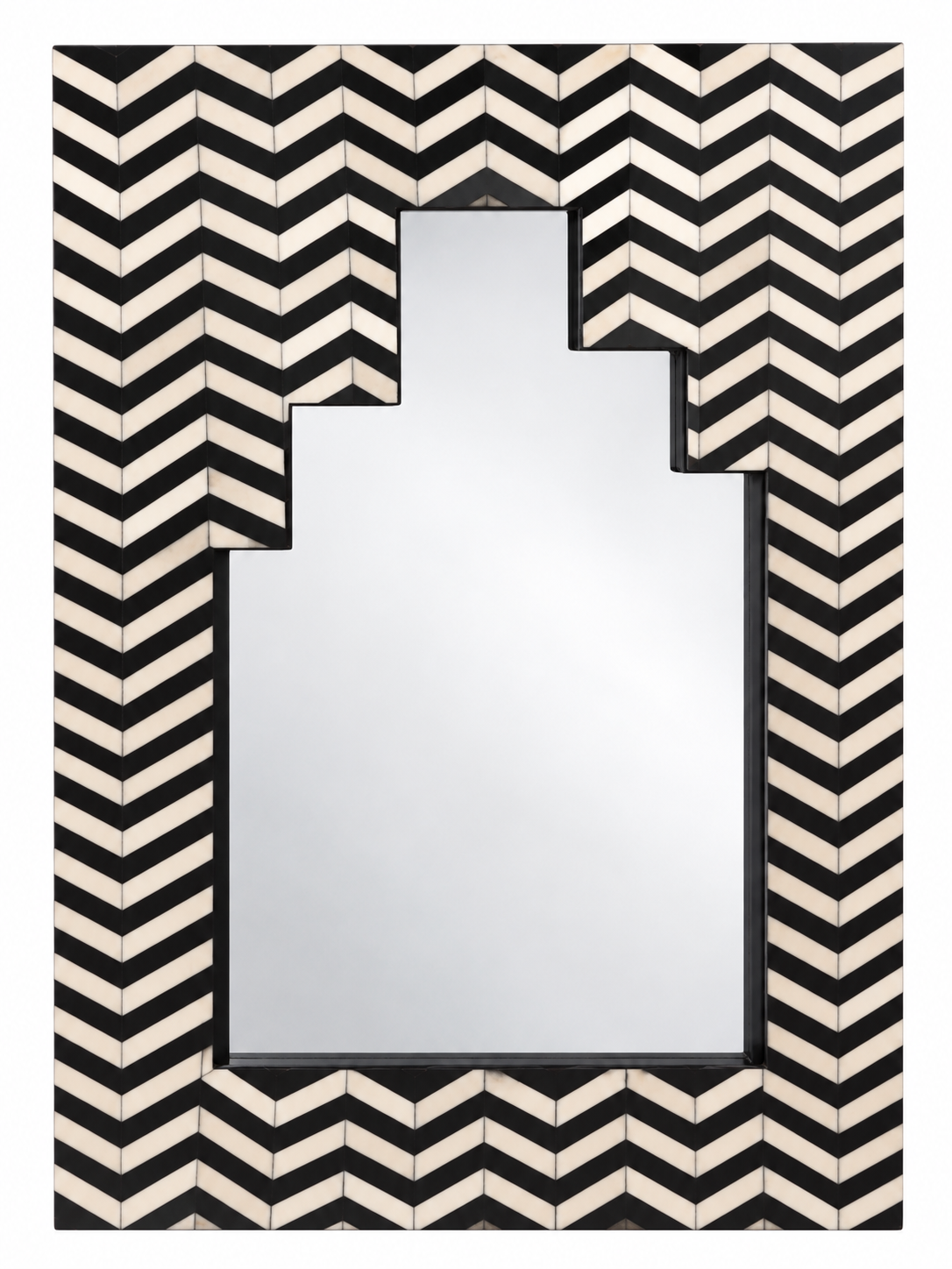 MOTHER OF PEARL INLAY MIRROR BLACK & WHITE