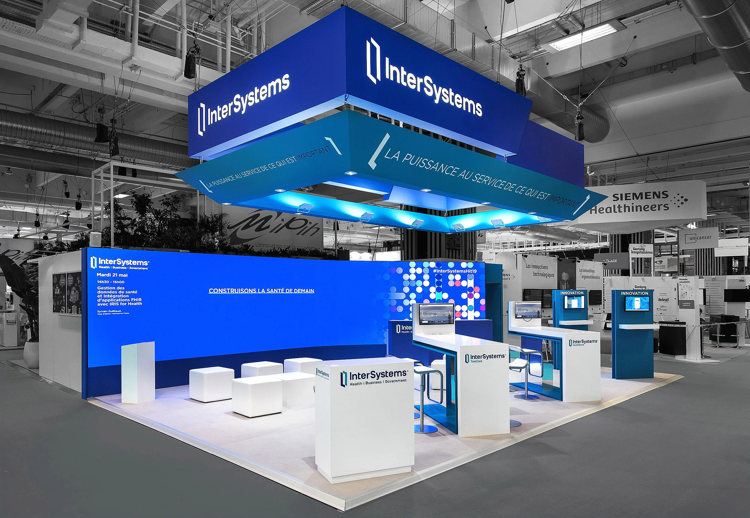Le stand InterSystems juste avant l’ouverture du salon.
