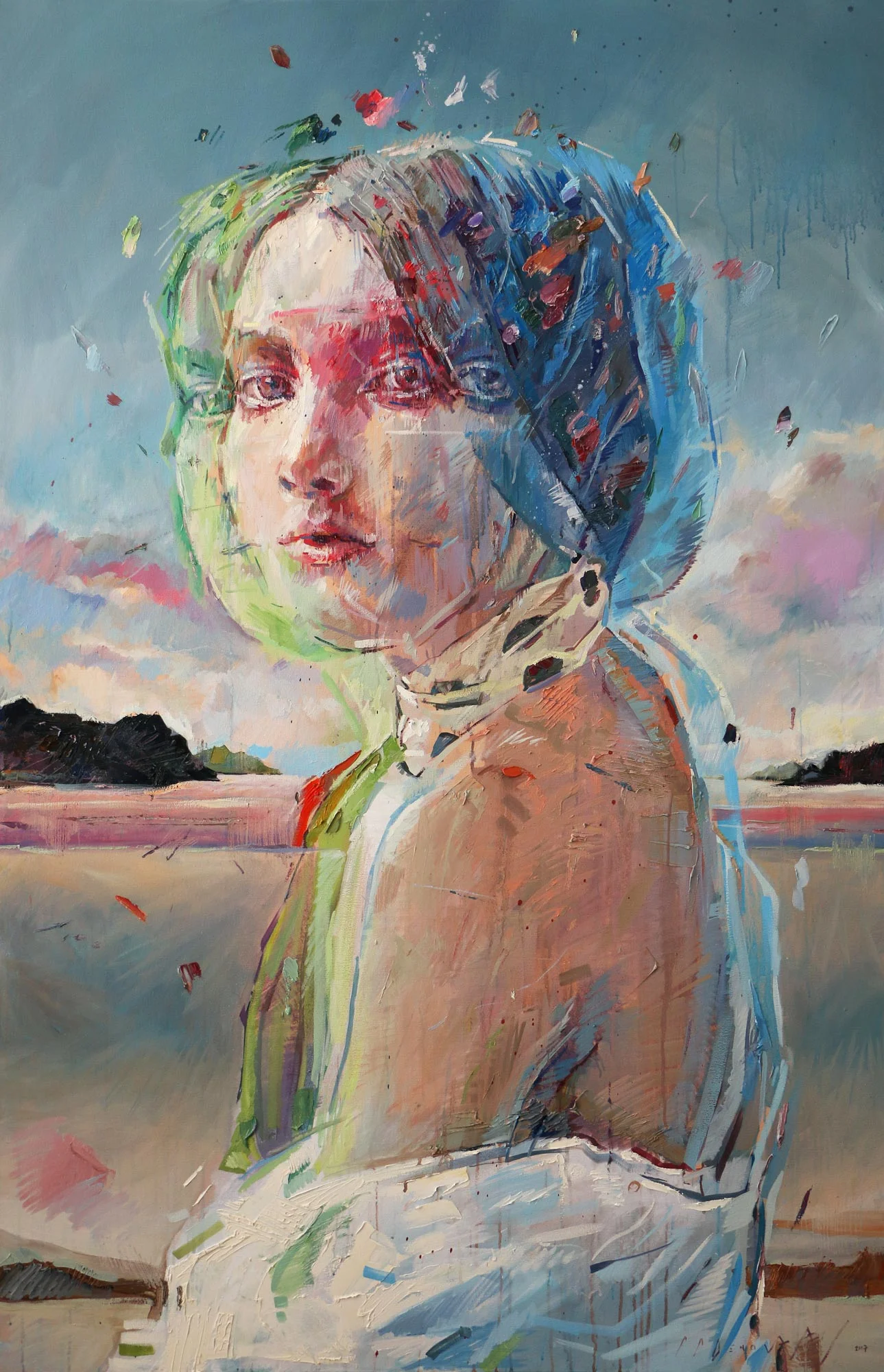 Ascendance (Kristina Habicht) . Oil and acrylic on canvas. 180cm x 116cm.