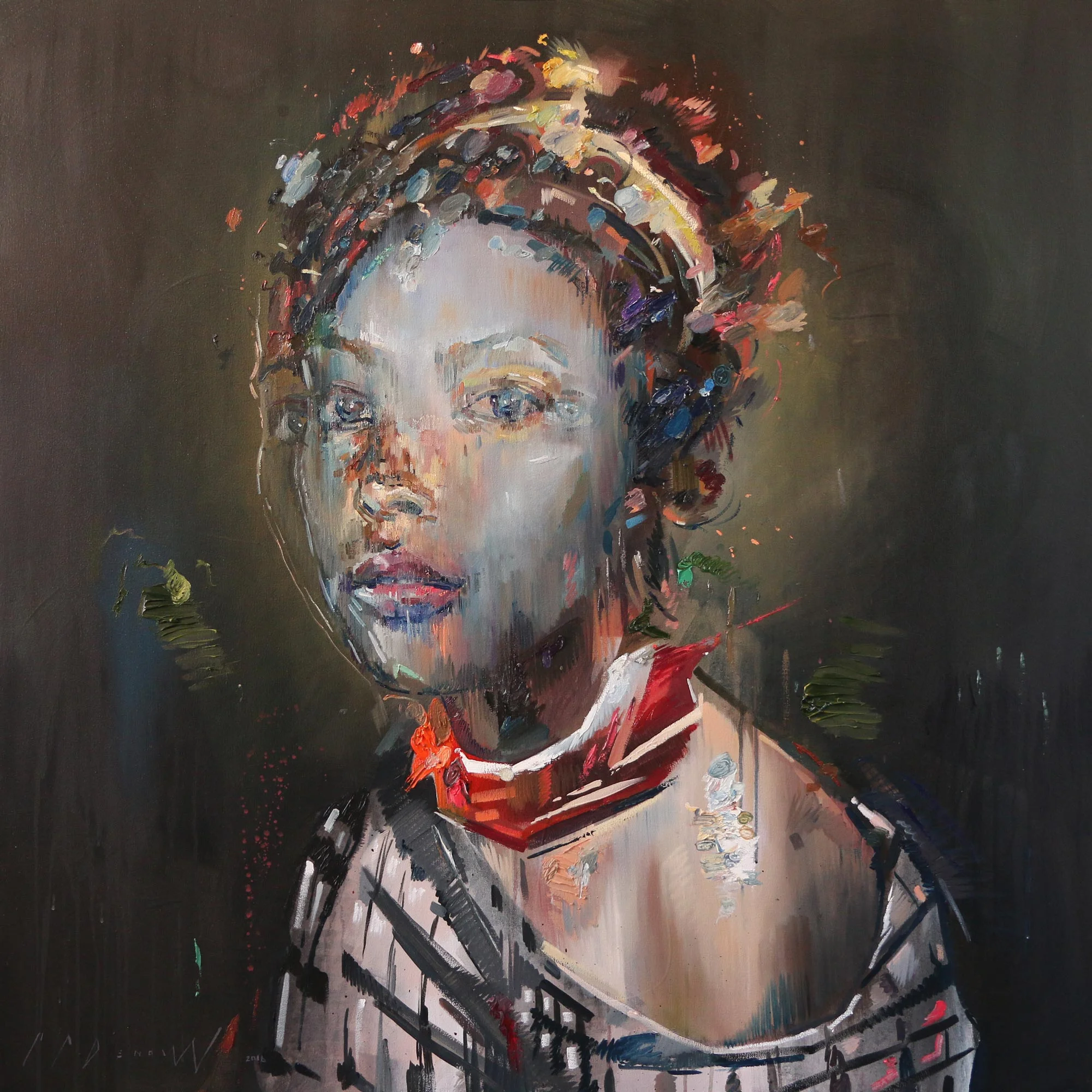 Corroded Neon (Anne Ariesen). Oil on canvas. 130cm x 130cm.