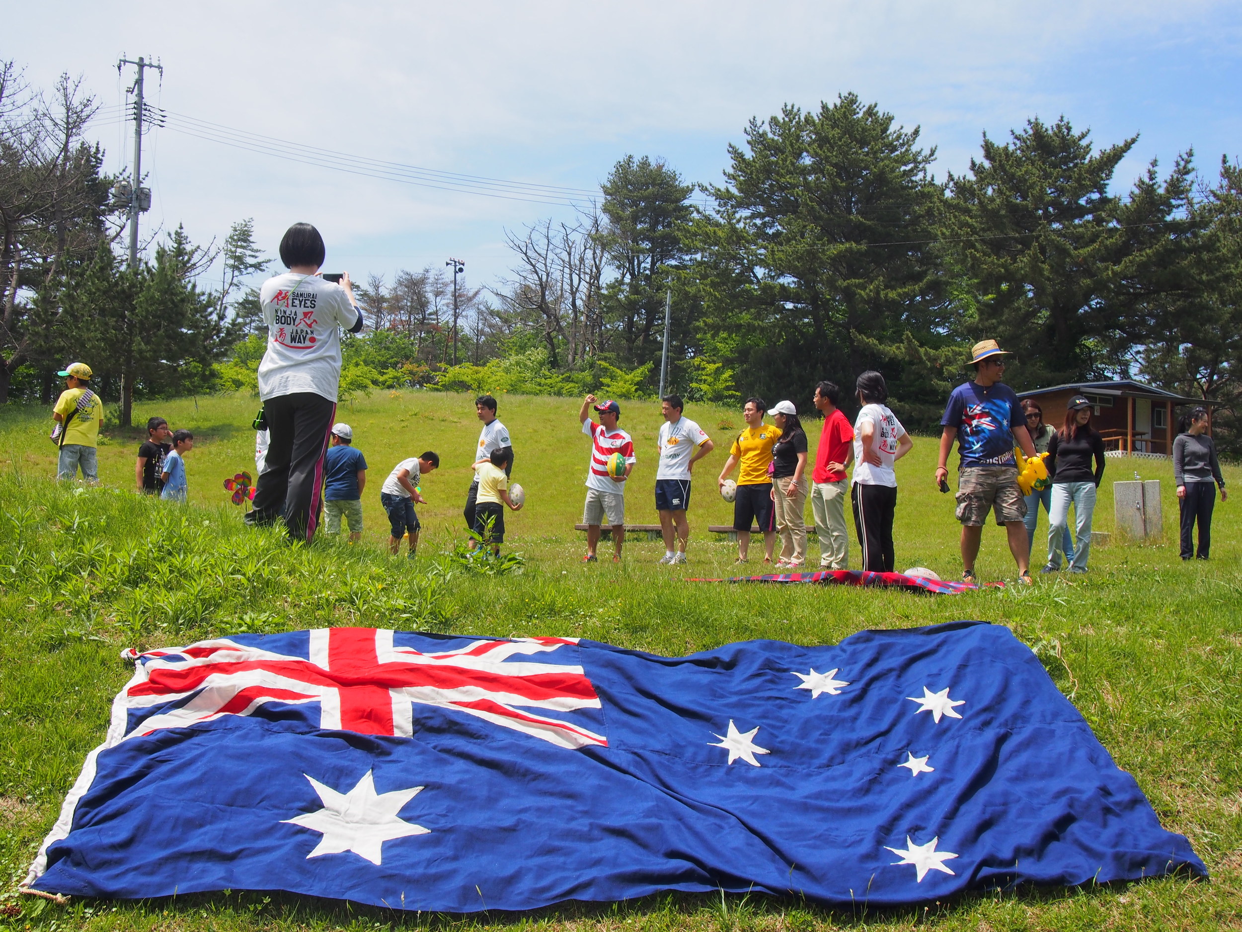 The international community makes it's presence known at our May pick-up Rugby BBQ event!