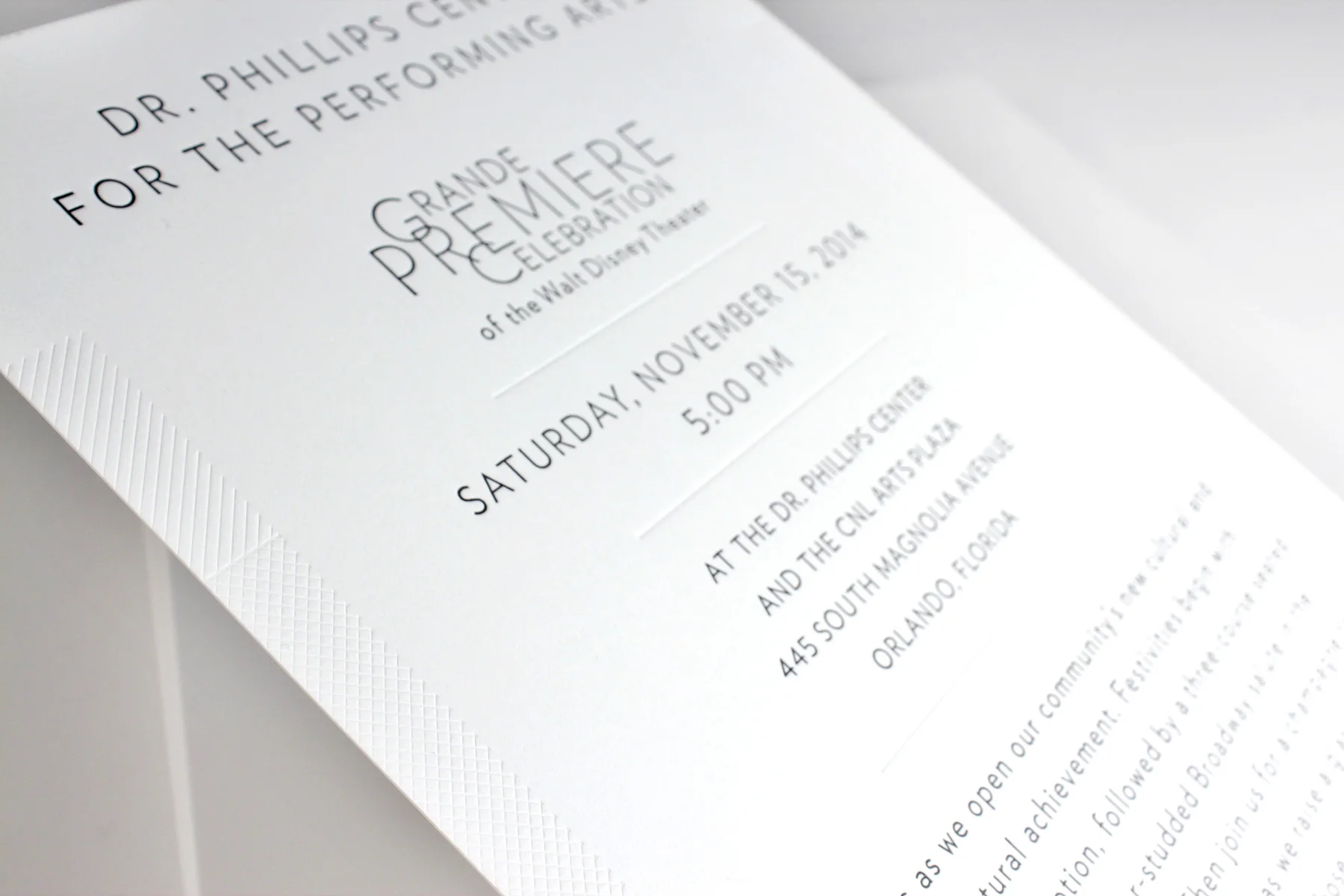Dr. Phillips Center Gala Invitation