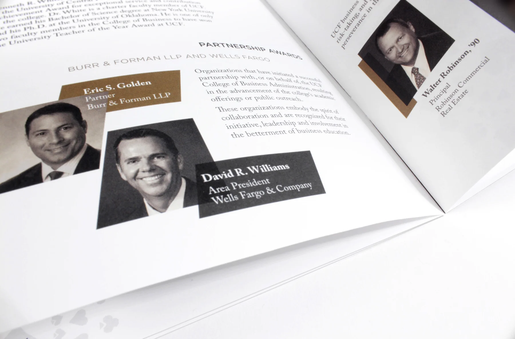 UCF Hall of Fame Event Program Inner Spread