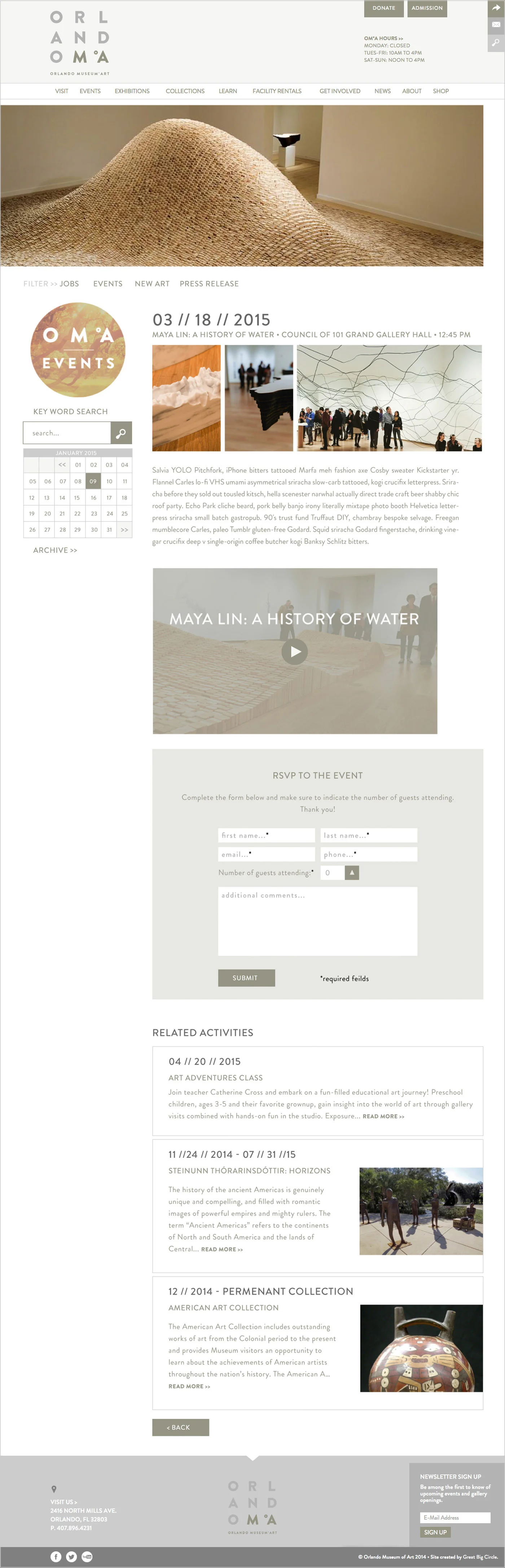 Orlando Museum of Art Event Page