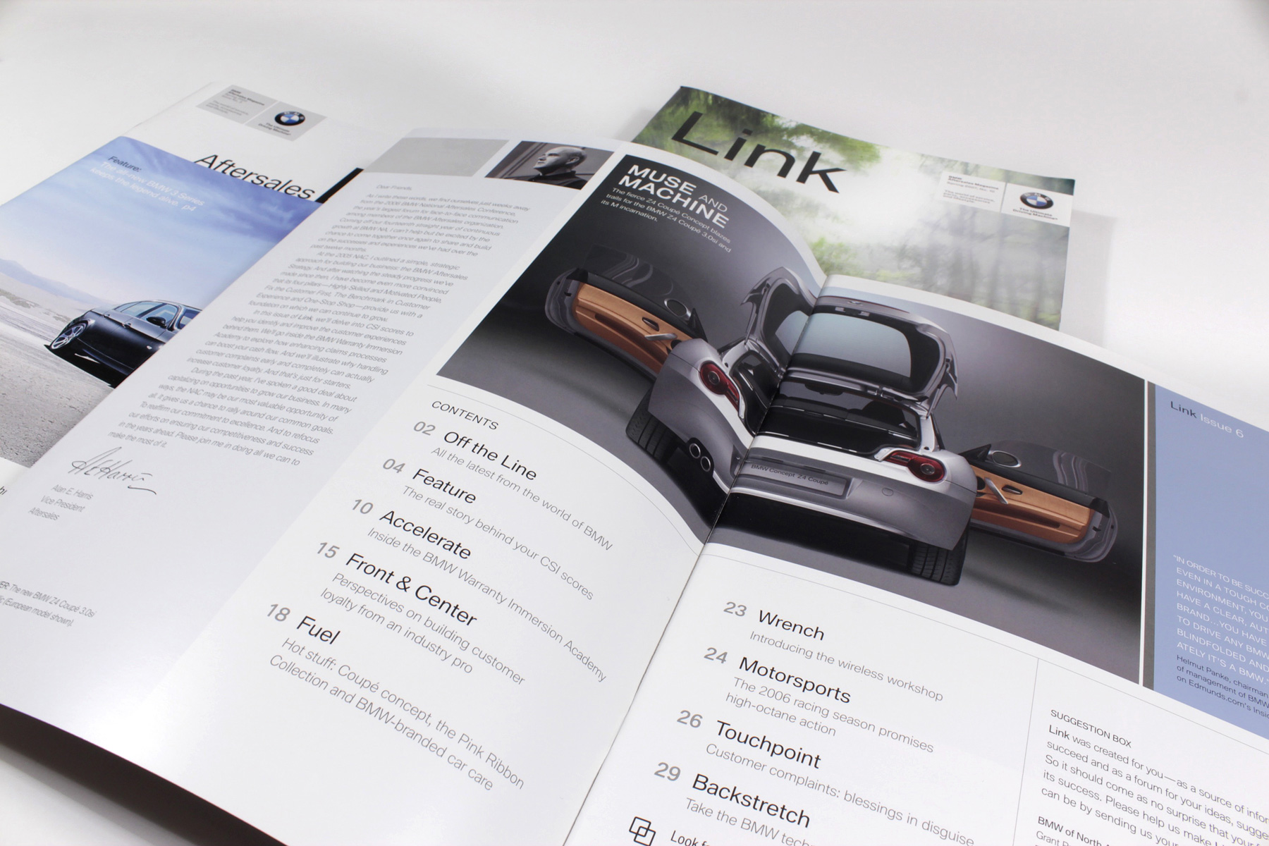 Layout detail of BMW Link Book Design