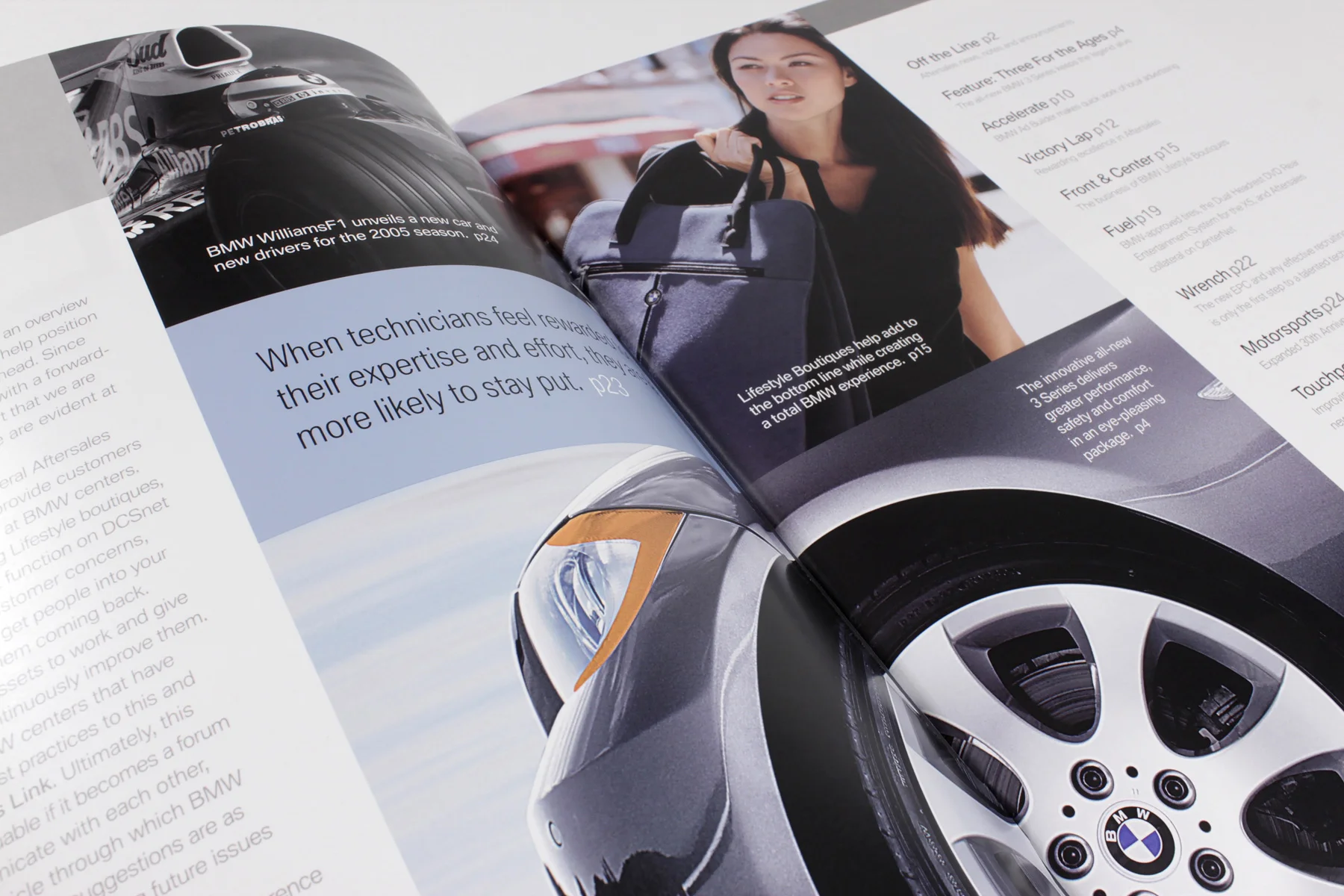 Layout detail of BMW Link Book Design