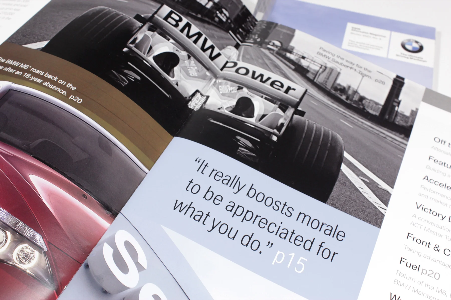 Layout detail of BMW Link Book Design
