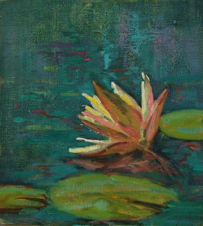 "The Lily Pond" Oil on Board 11" x 10"
