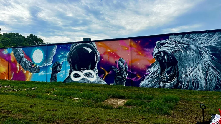 Michael Vahl mural installation