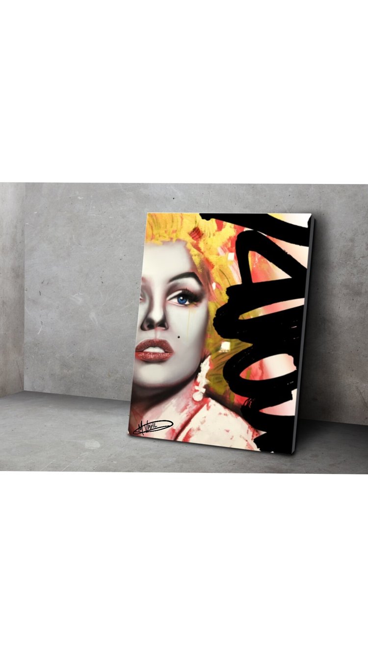 30 X 40 Canvas Print Marilyn Monroe Art By Vahl
