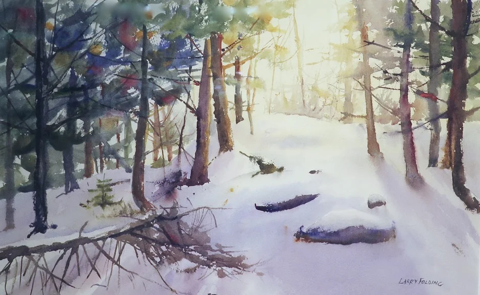 Watercolor Second Place Larry Folding “Winter Warmth”