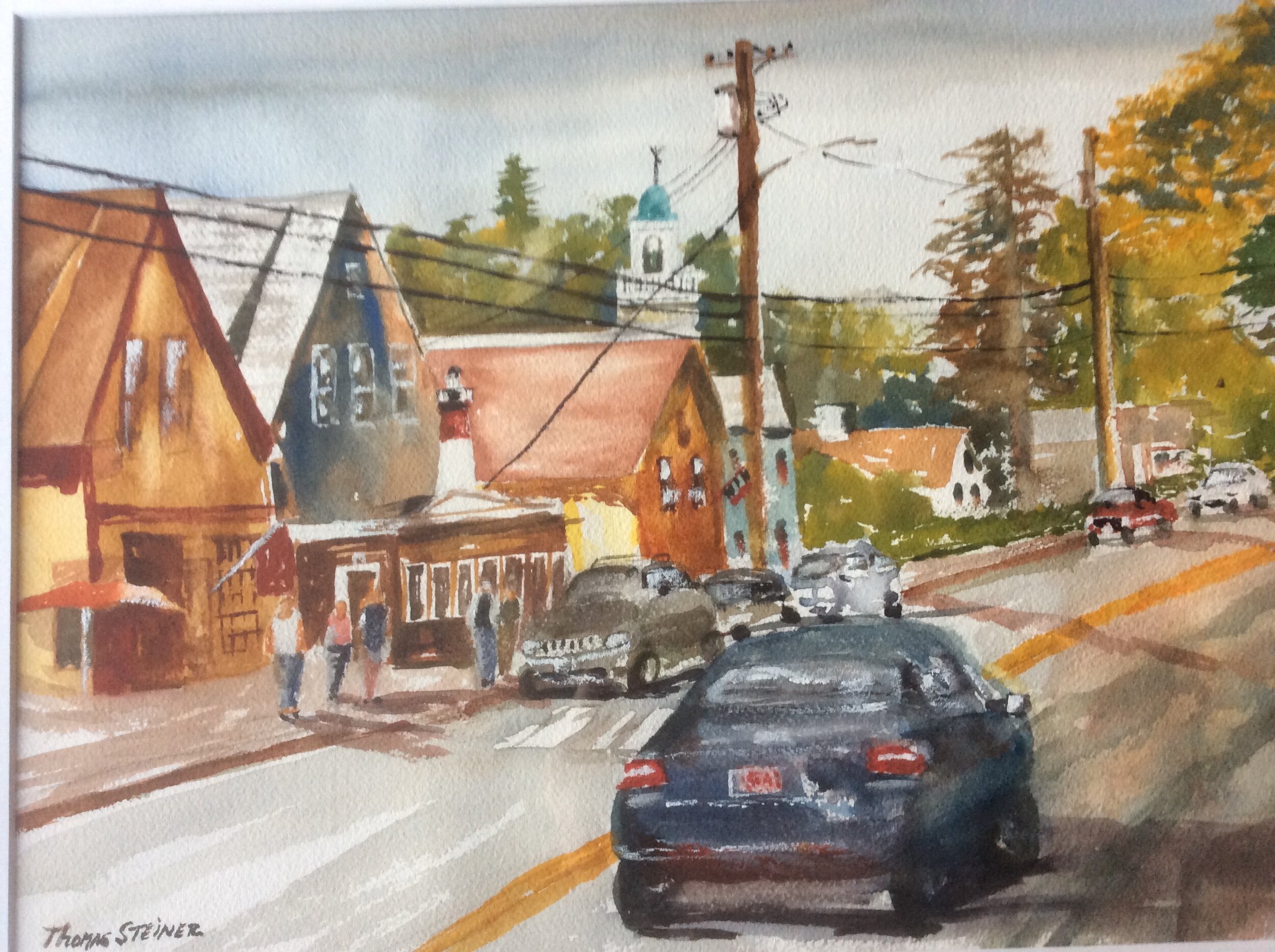 Tom Steiner "The Lighthouse Restaurant Wellfleet"  Watercolor $300
