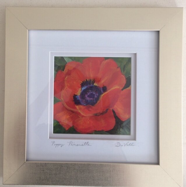 Patricia	DuVall	"Poppy Pirouette" Acrylic on Paper $150