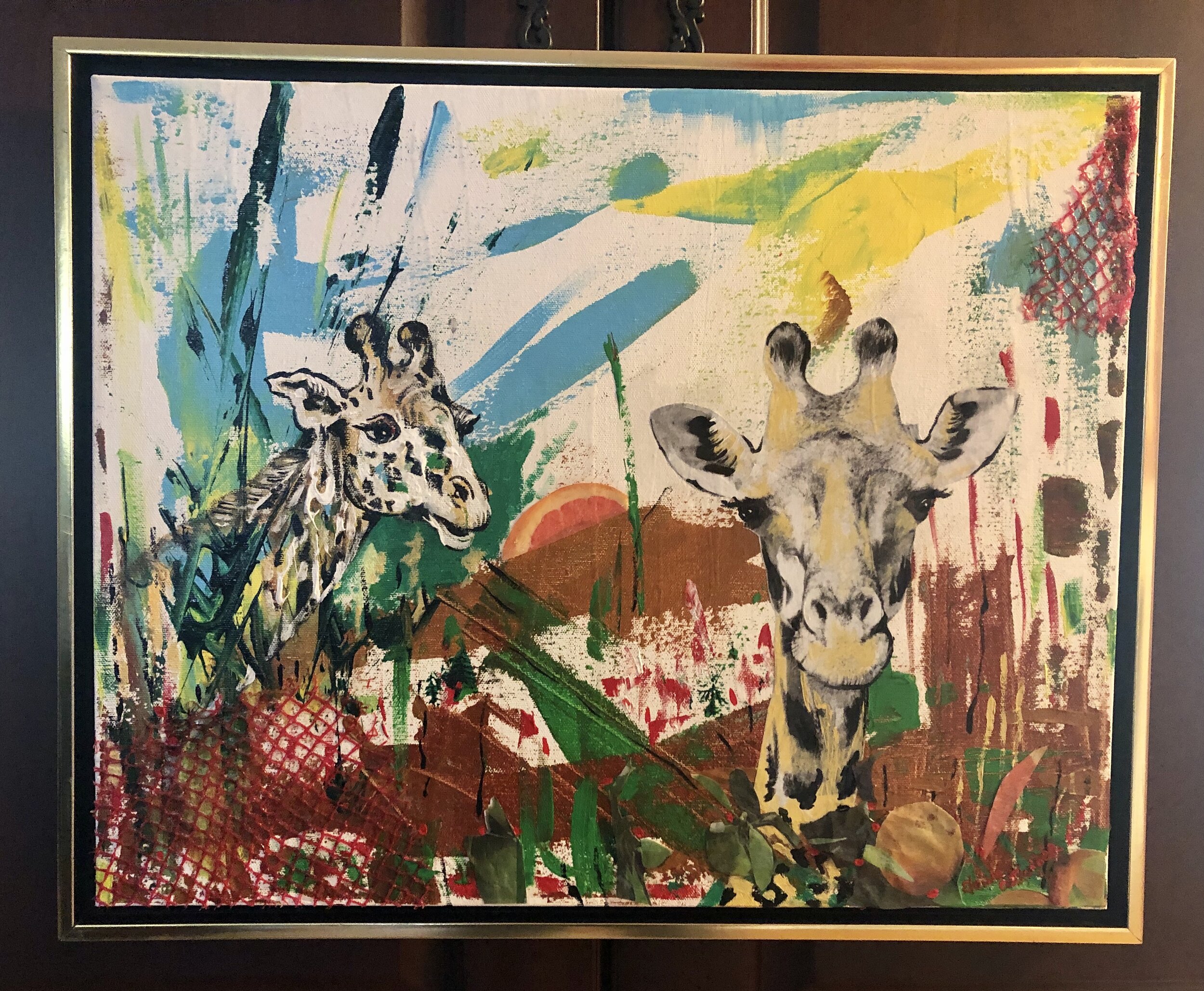 Elaine Felos Ostrander "Kenya.  Join Us For Lunch" Mixed media $450.00