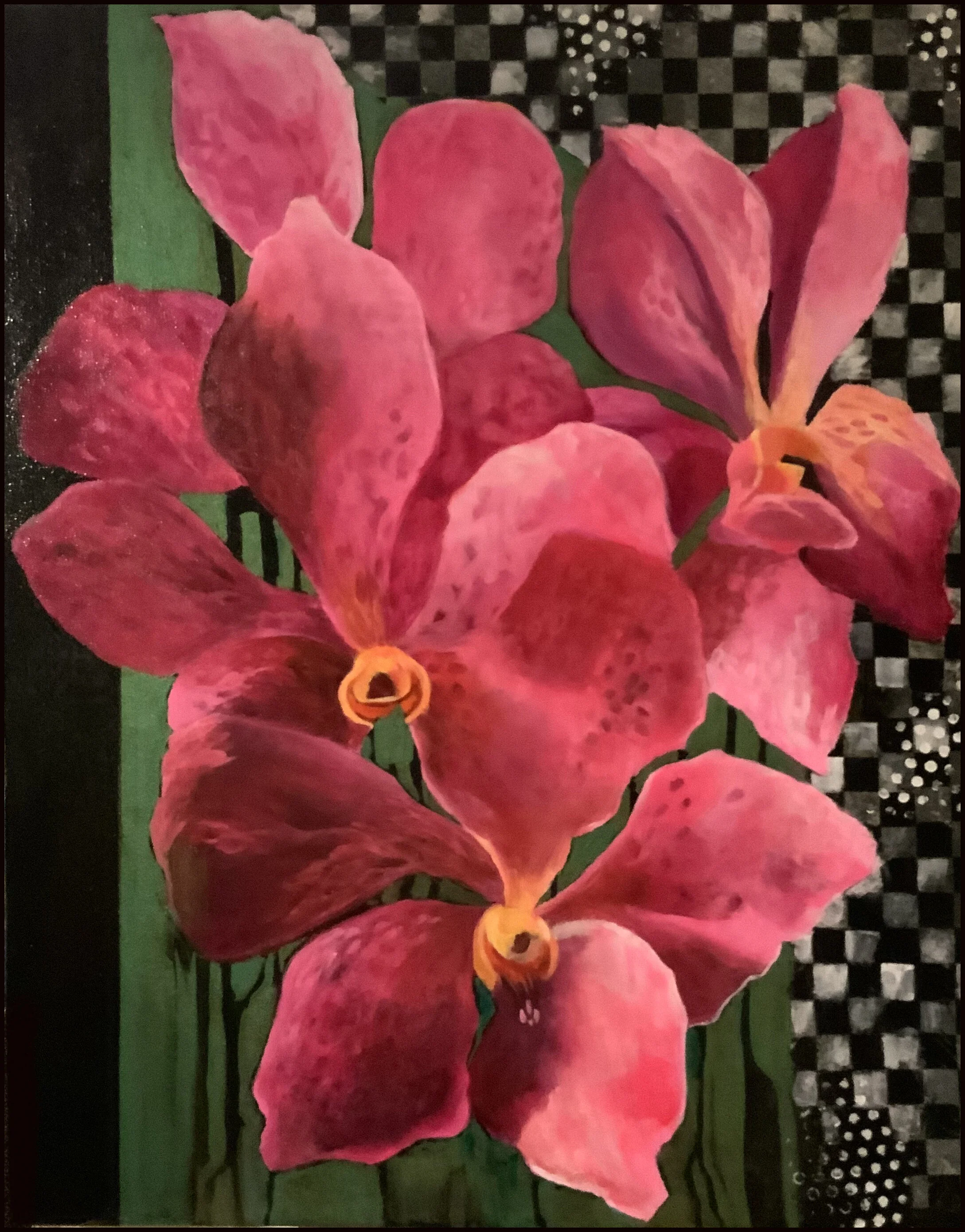Phyllis Charles "Caribbean Orchids" Acrylic $900