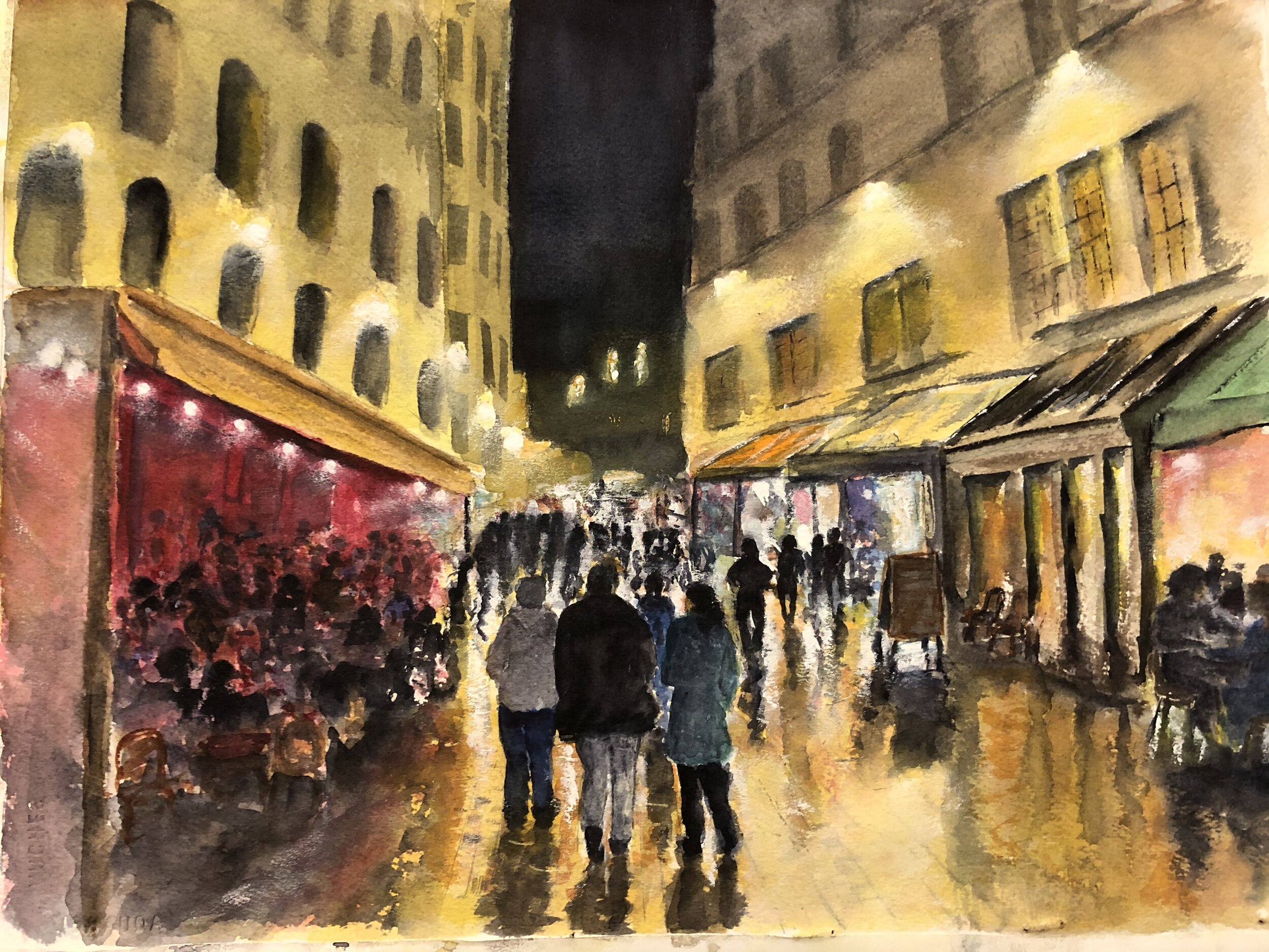 Peter Eisenbarth "Les Halles, Paris" Watercolor NFS