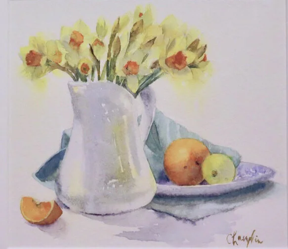 Vera Champlin, Watercolor- Daffodils