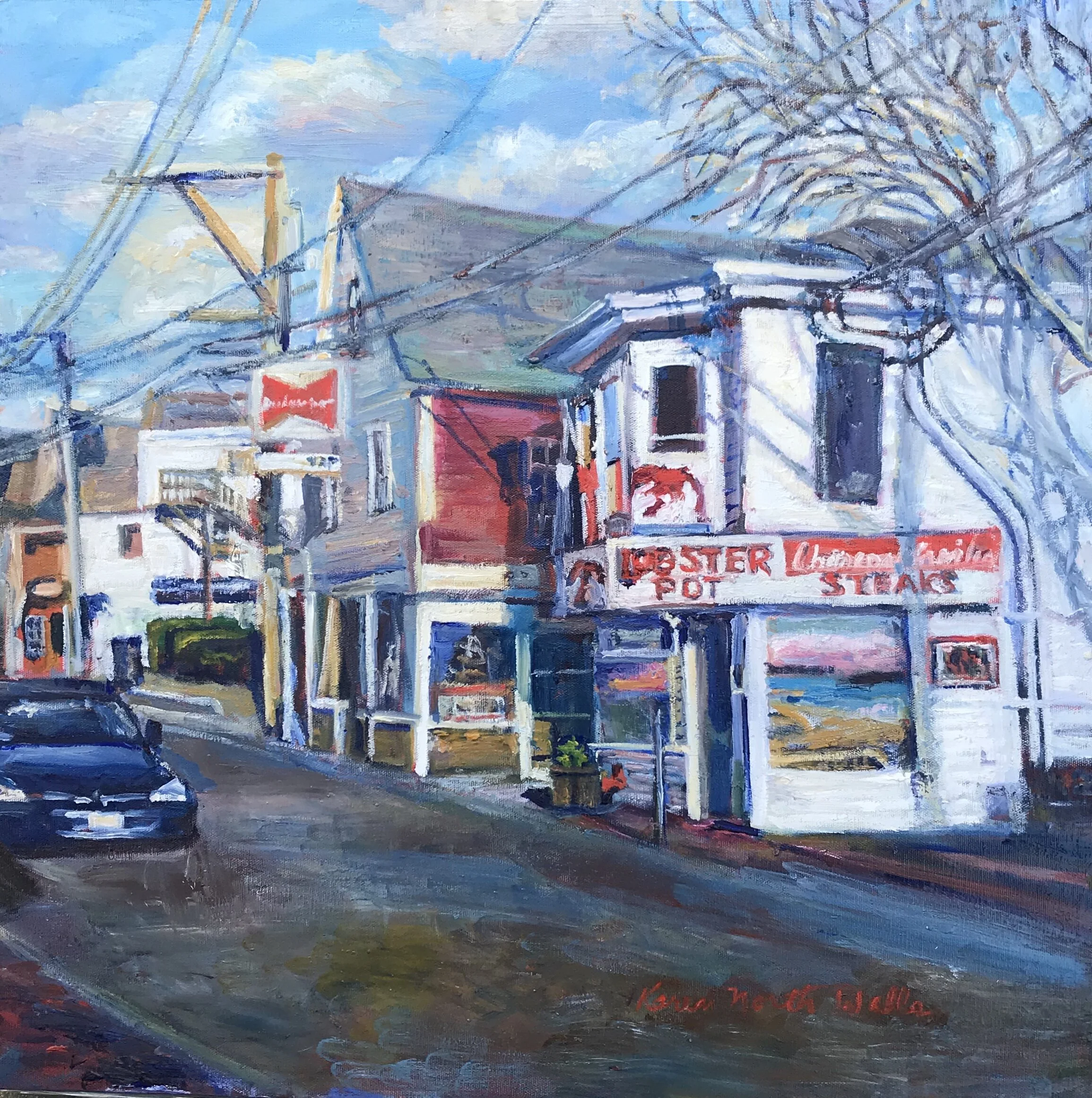 First Place Large Squares- Karen North Wells "Provincetown Pot 2020” Oil $2000