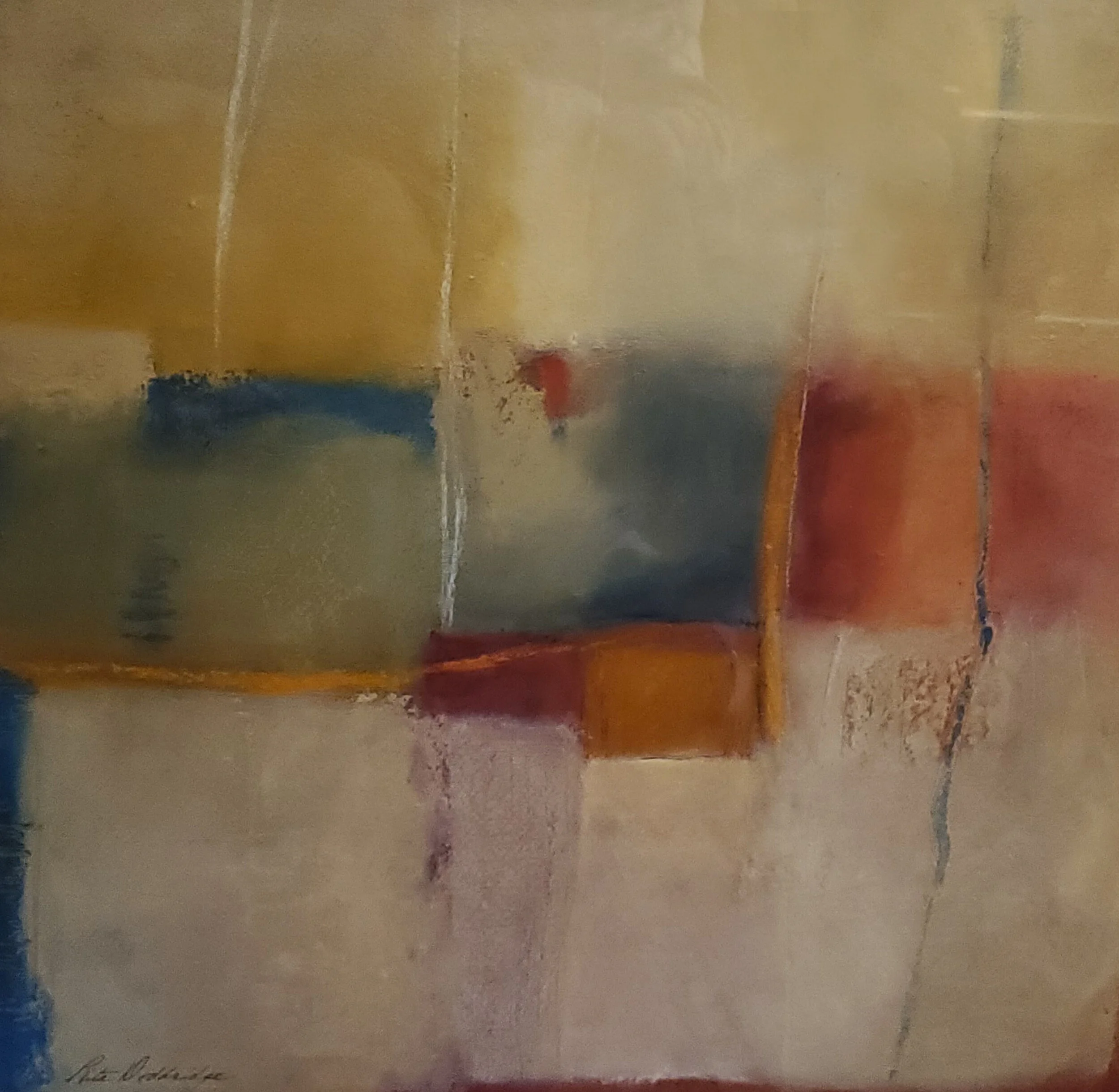 2nd Place Large Squares- Rita Doddridge "When Blue Meets Red"	Oil bar $775 