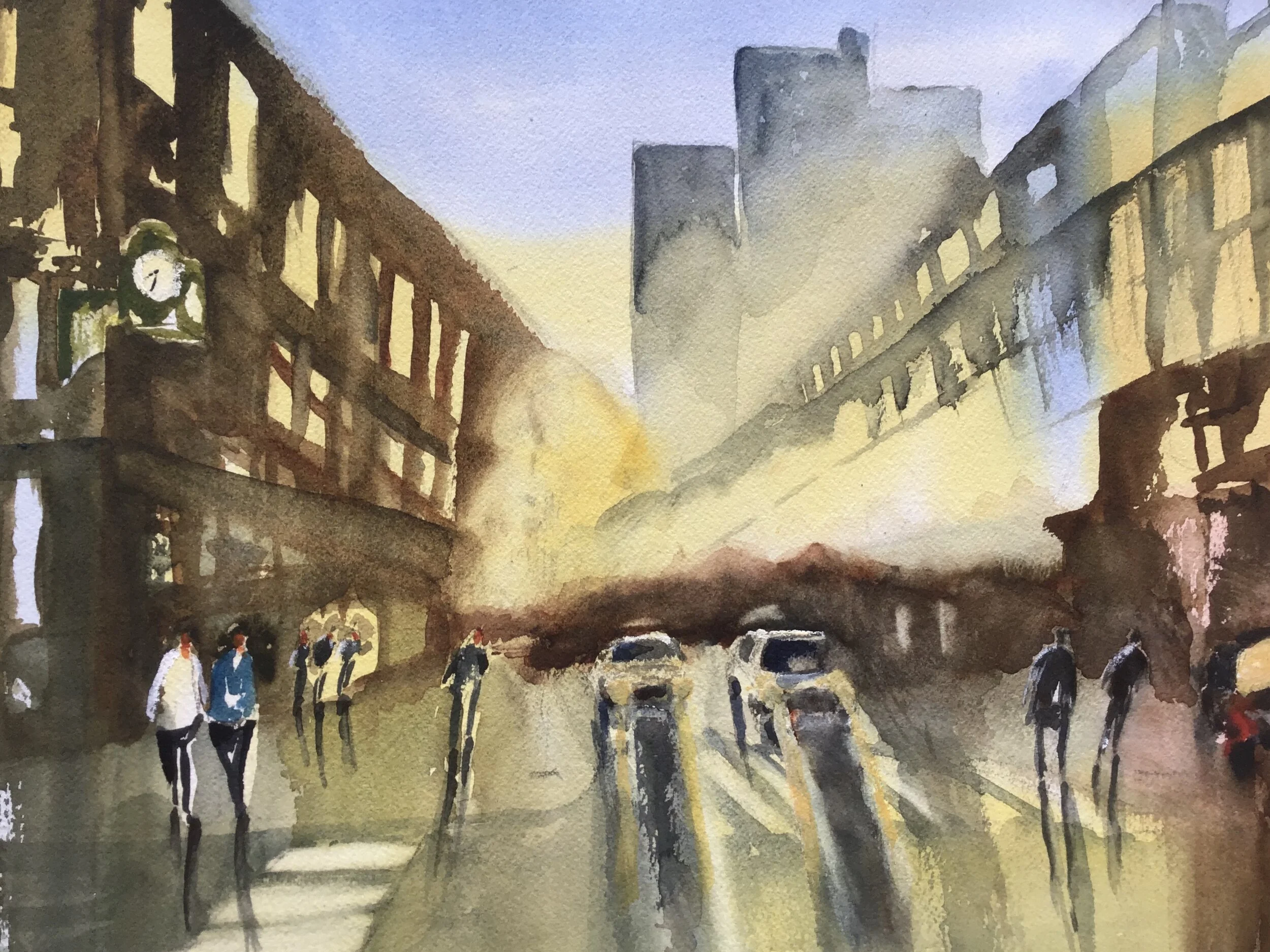 Thomas	Steiner	City Lights	Watercolor	 $300 	23x19