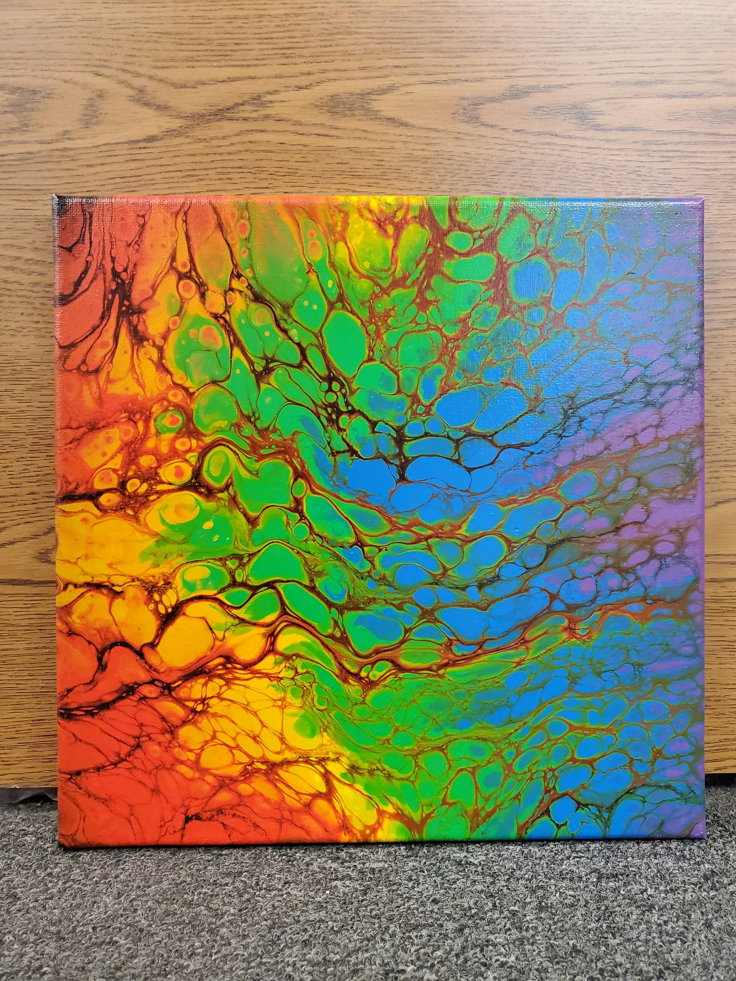 Rachel	Doddridge-Spring	Autumn	Acrylic paint, floetrol, silicone	 $500 	12x12