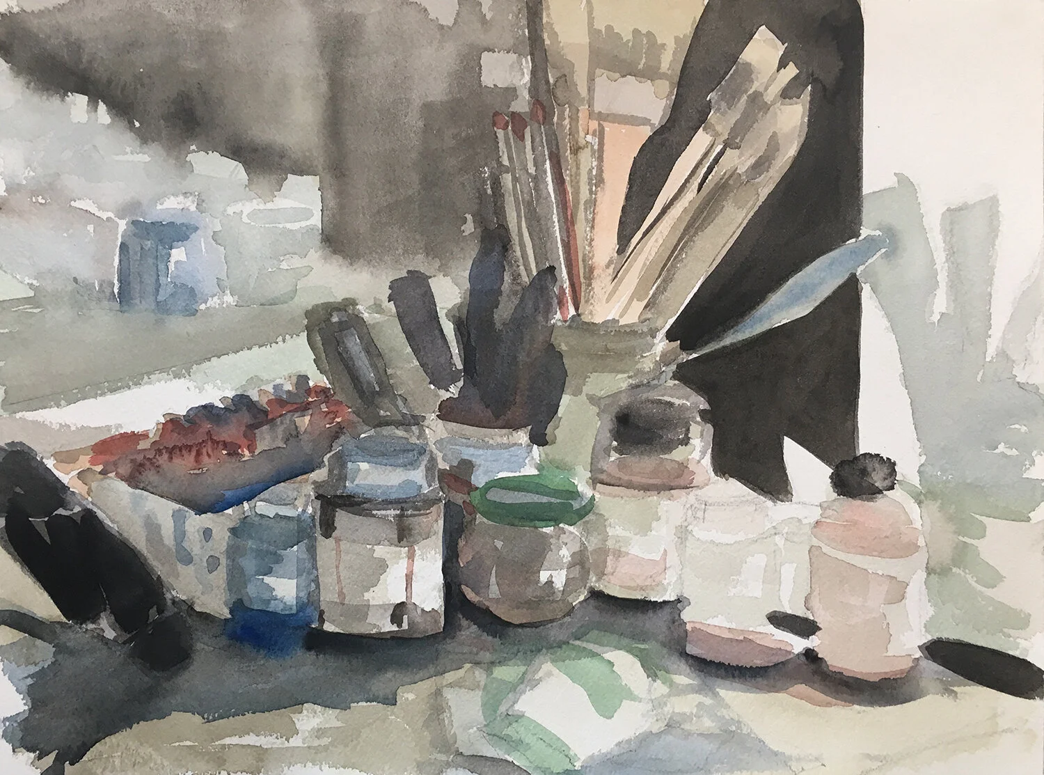 Anne	Pouch	Taboret	watercolor	 $600 	12 x 16