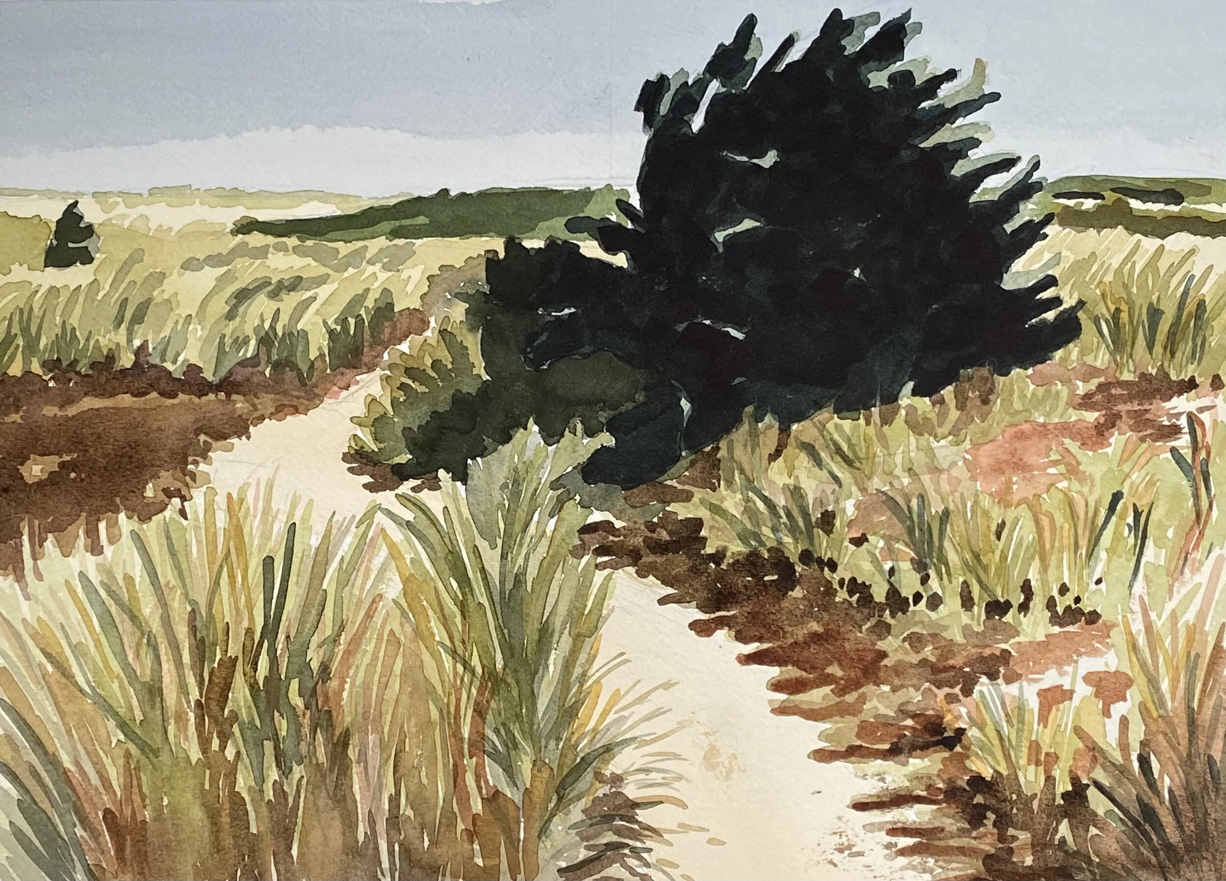 Anne	Pouch	Dune Path	Watercolor	 $700 