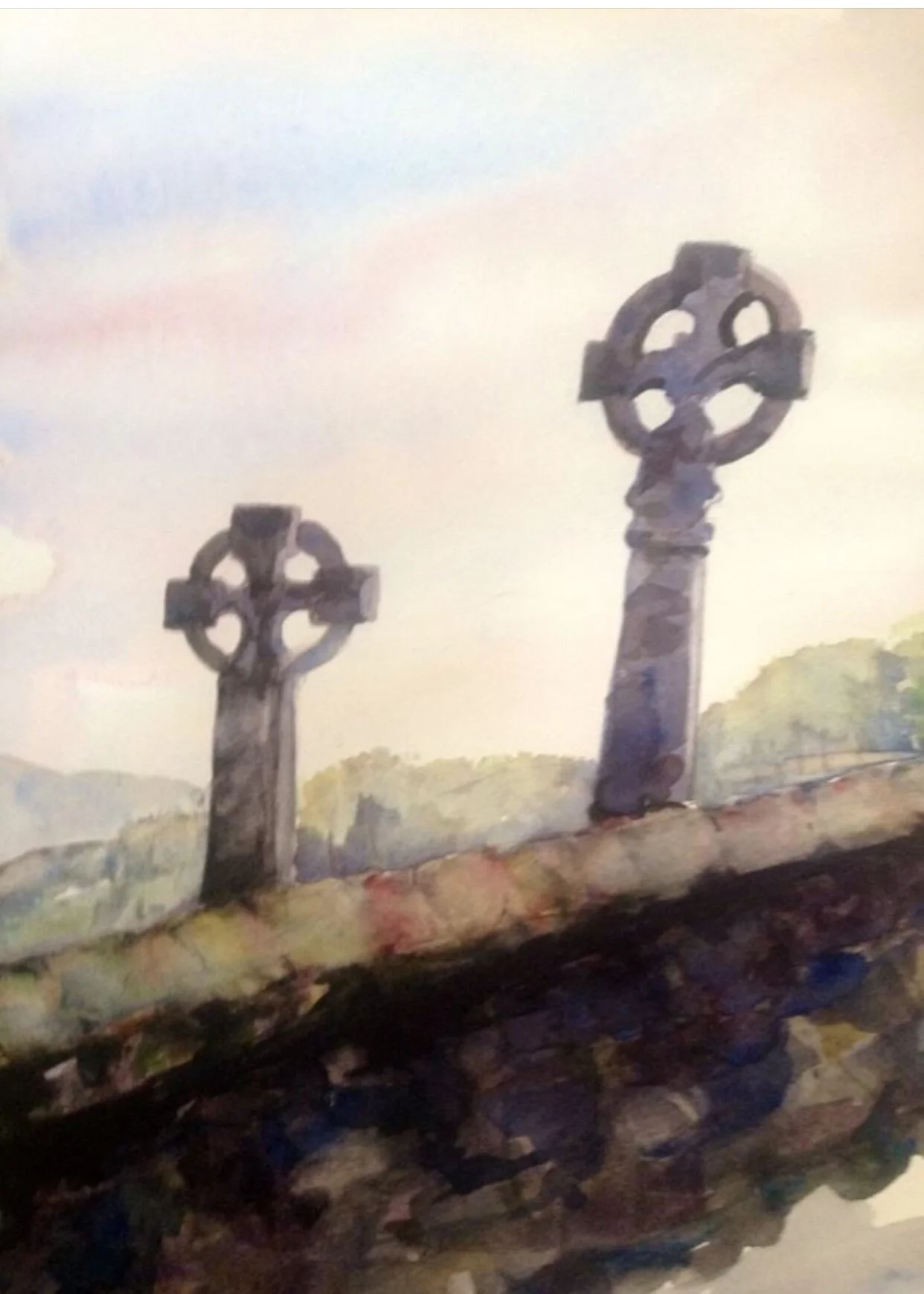 Patricia	Steiner	Celtic Crosses/Sligo Cemetery	Watercolor	 $195 