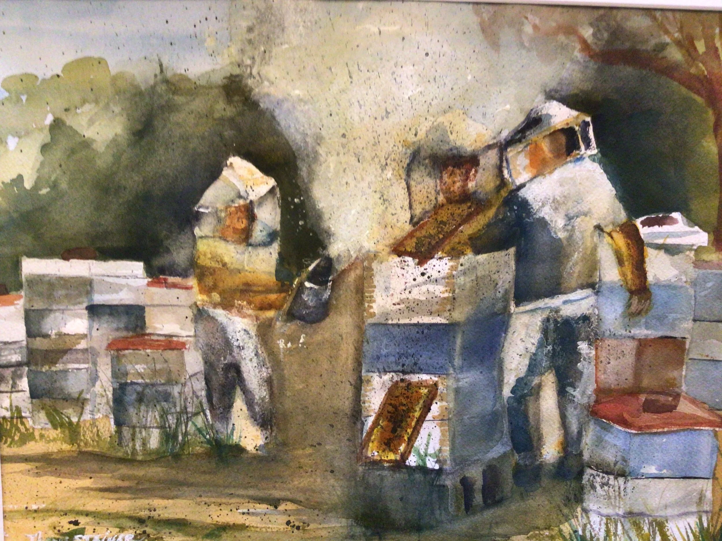 Tom	Steiner	Beekeepers Checking the Hives	Watercolor	 $250 