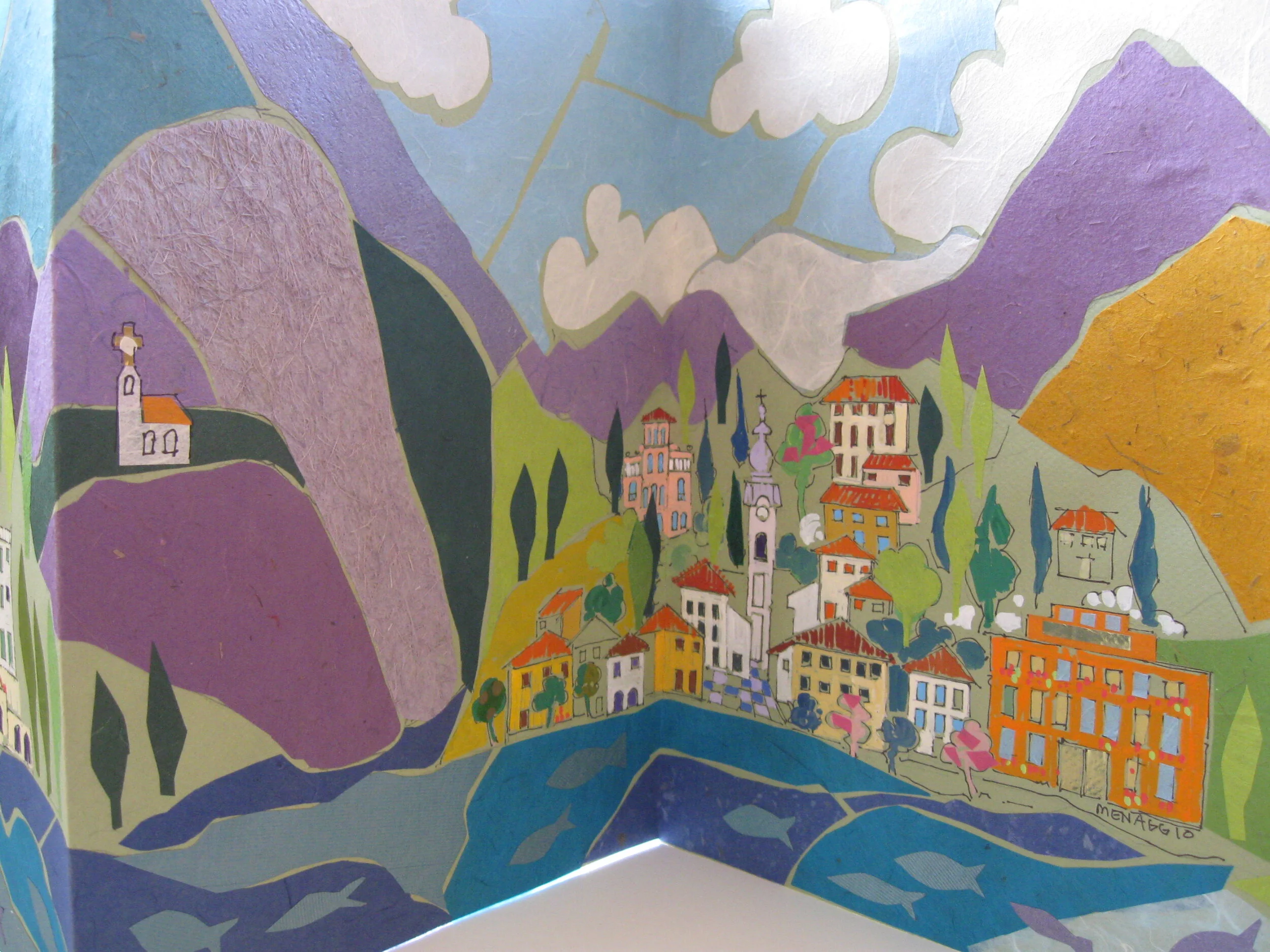 Carolyn	Ross	Lake Como, Italy from a Boat	Paper and Acrylic	 $450 