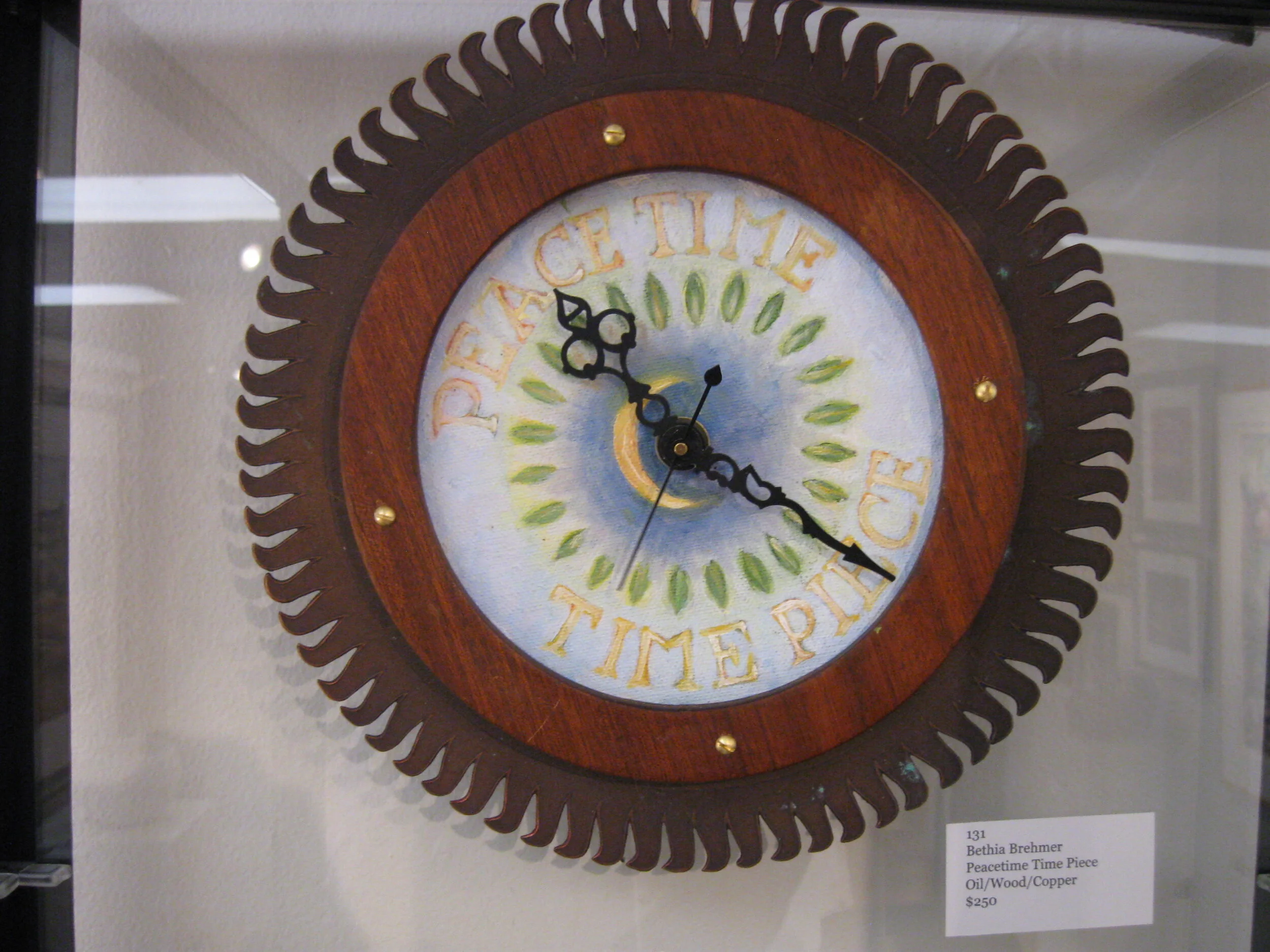 Bethia 	Brehmer	Peacetime Time Piece	Oil/Wood/Copper	 $250 