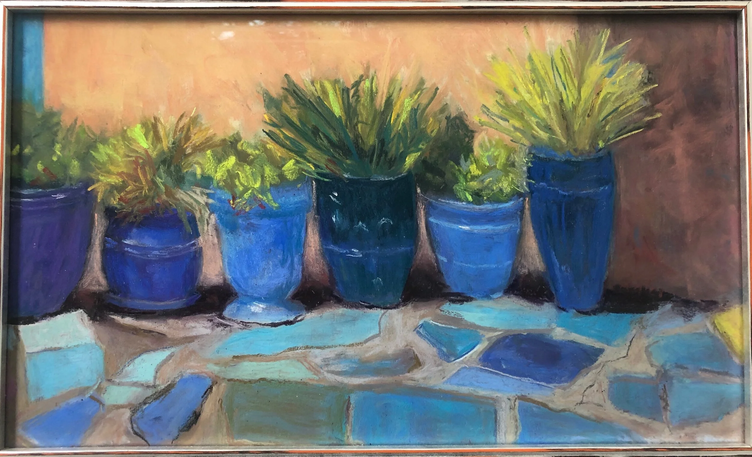 Susan	Adler	Blue Pots	Pastel	 $400 