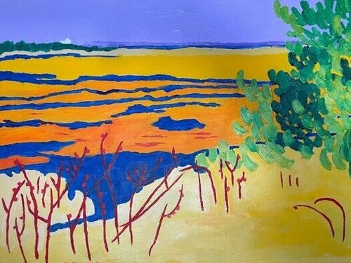 #4 Carol	Etzold	David Hockney's Nauset	Oil	 $200 	Marian Strangfeld