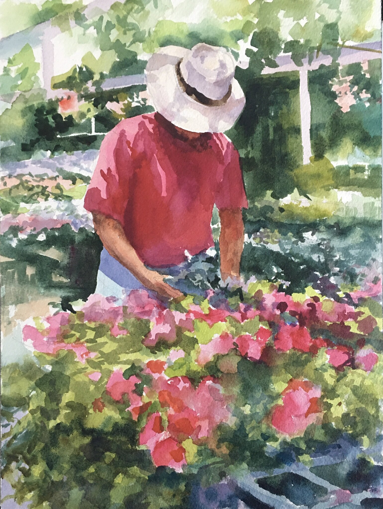 #10 Peggy 	Runcie	In the Greenhouse	Watercolor	 $175 	Robert Mesrop#