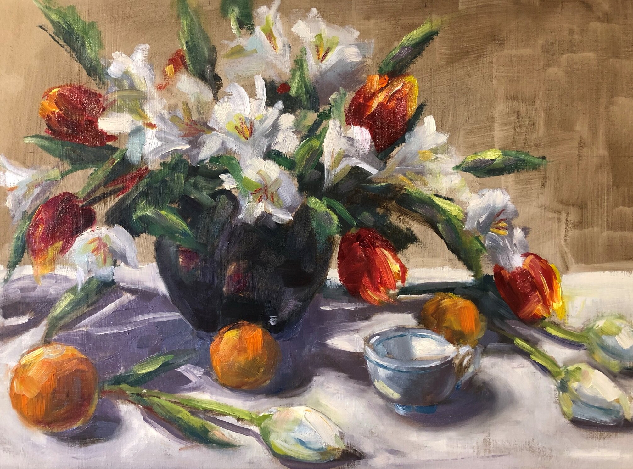 #13 Barbara 	Hageman	Red Tulips	Oil	 $475 	Maryalice Eizenberg