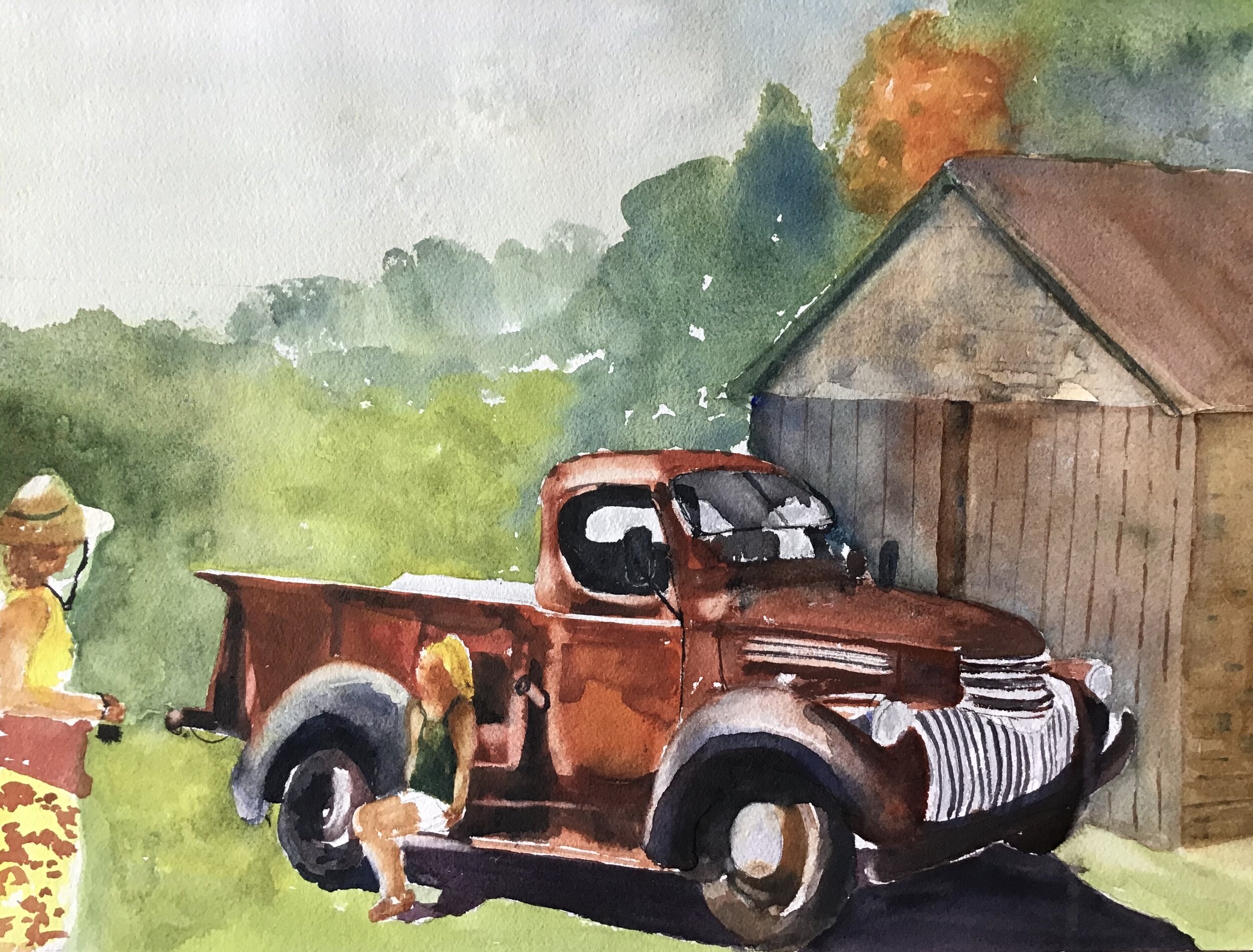 #52 Thomas	Steiner	Girl on a Red Truck	Watercolor	 $250 	Robert Mesrop